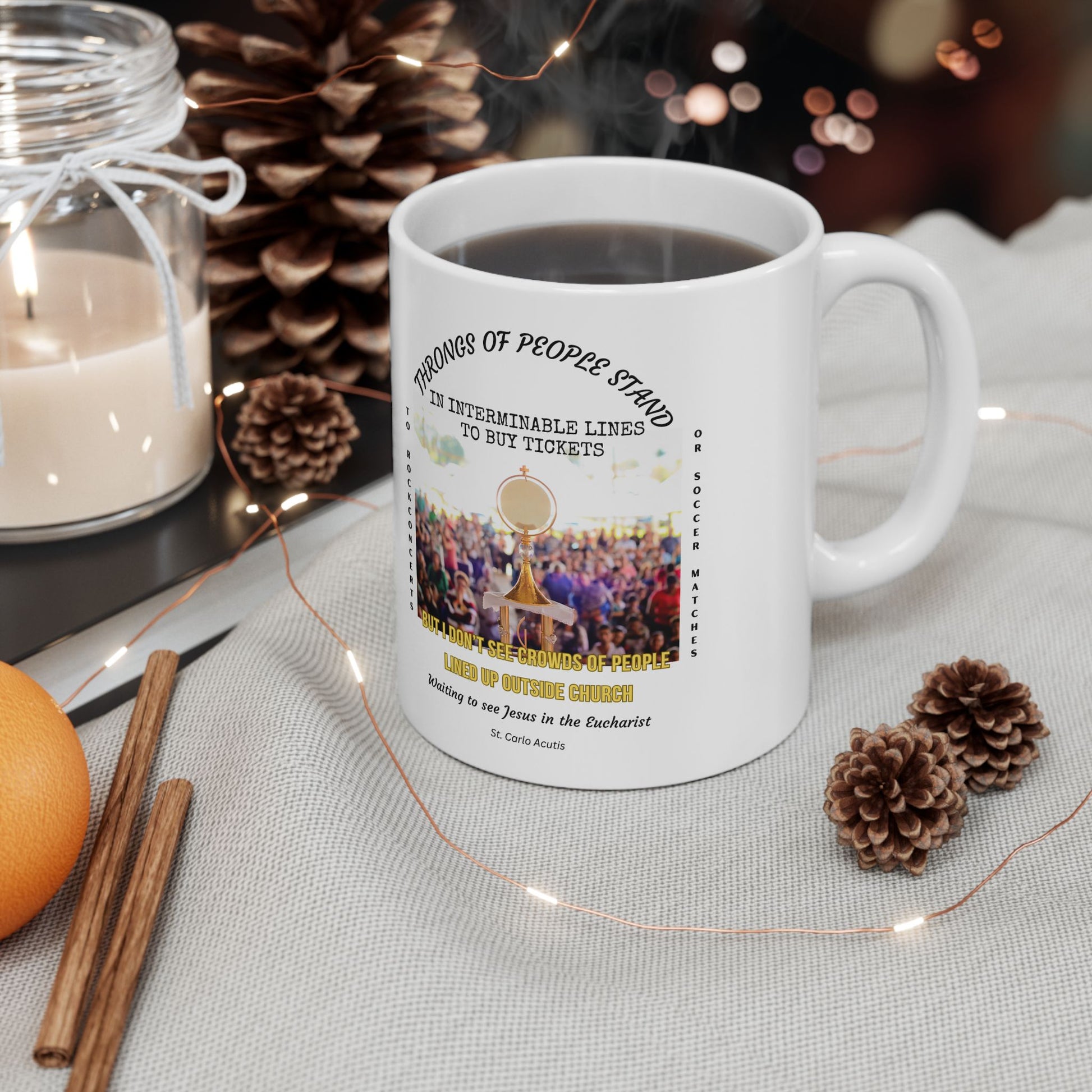 St. Carlo Acutis 'Throngs of People' Mug
