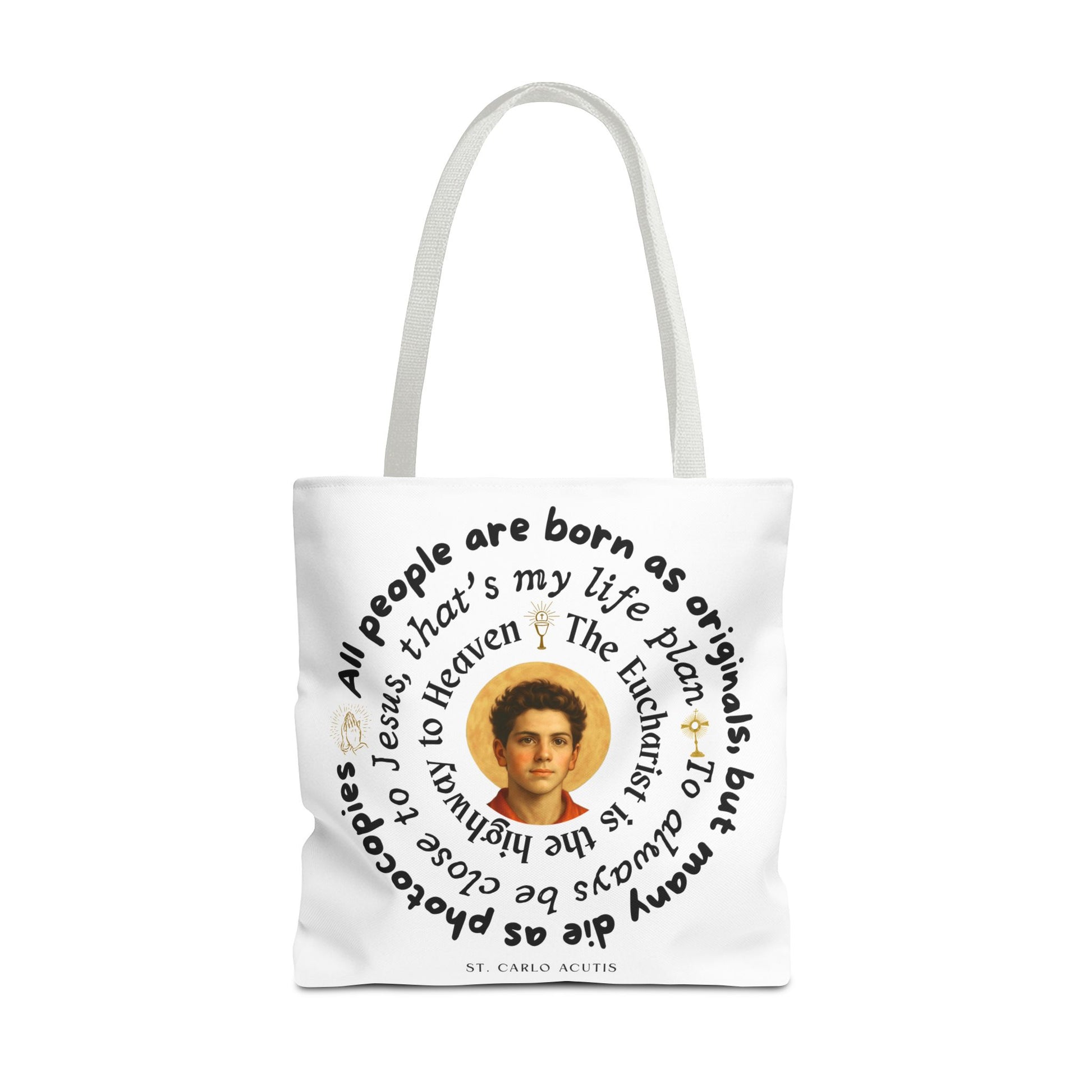 St. Carlo Acutis Tote Bag -White
