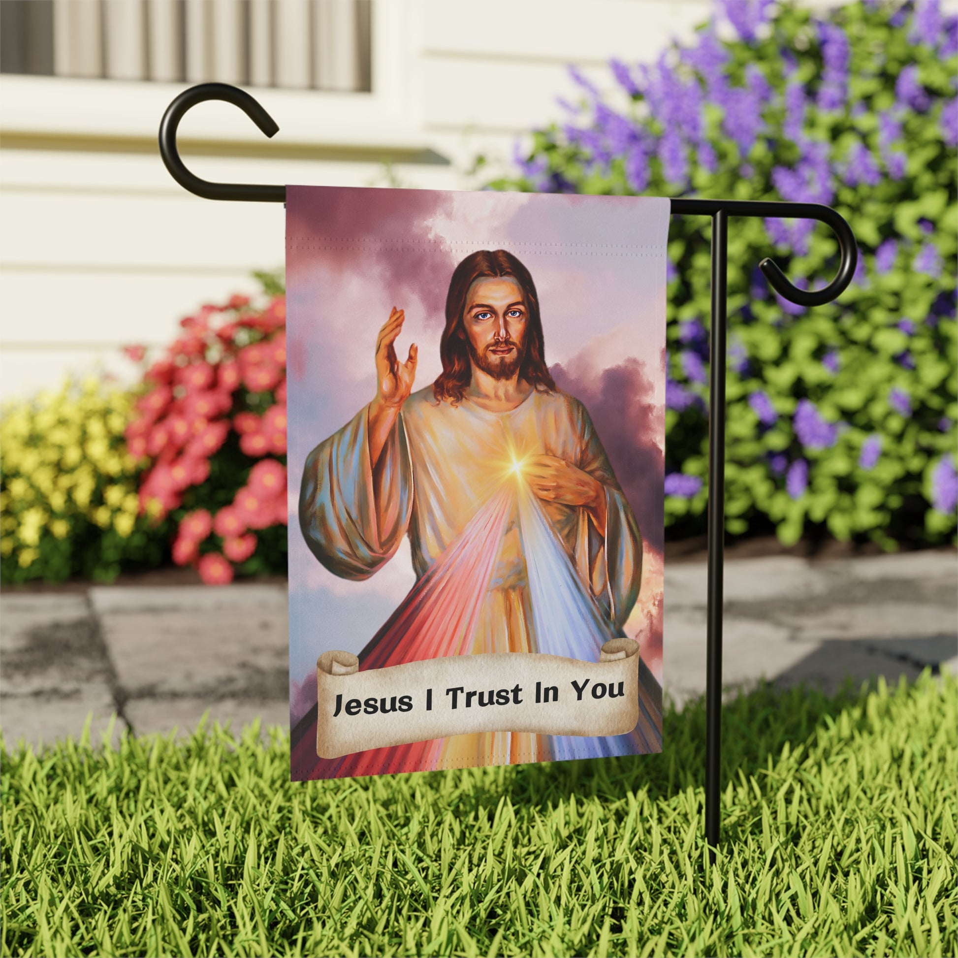 Jesus I Trust In You Garden Flag