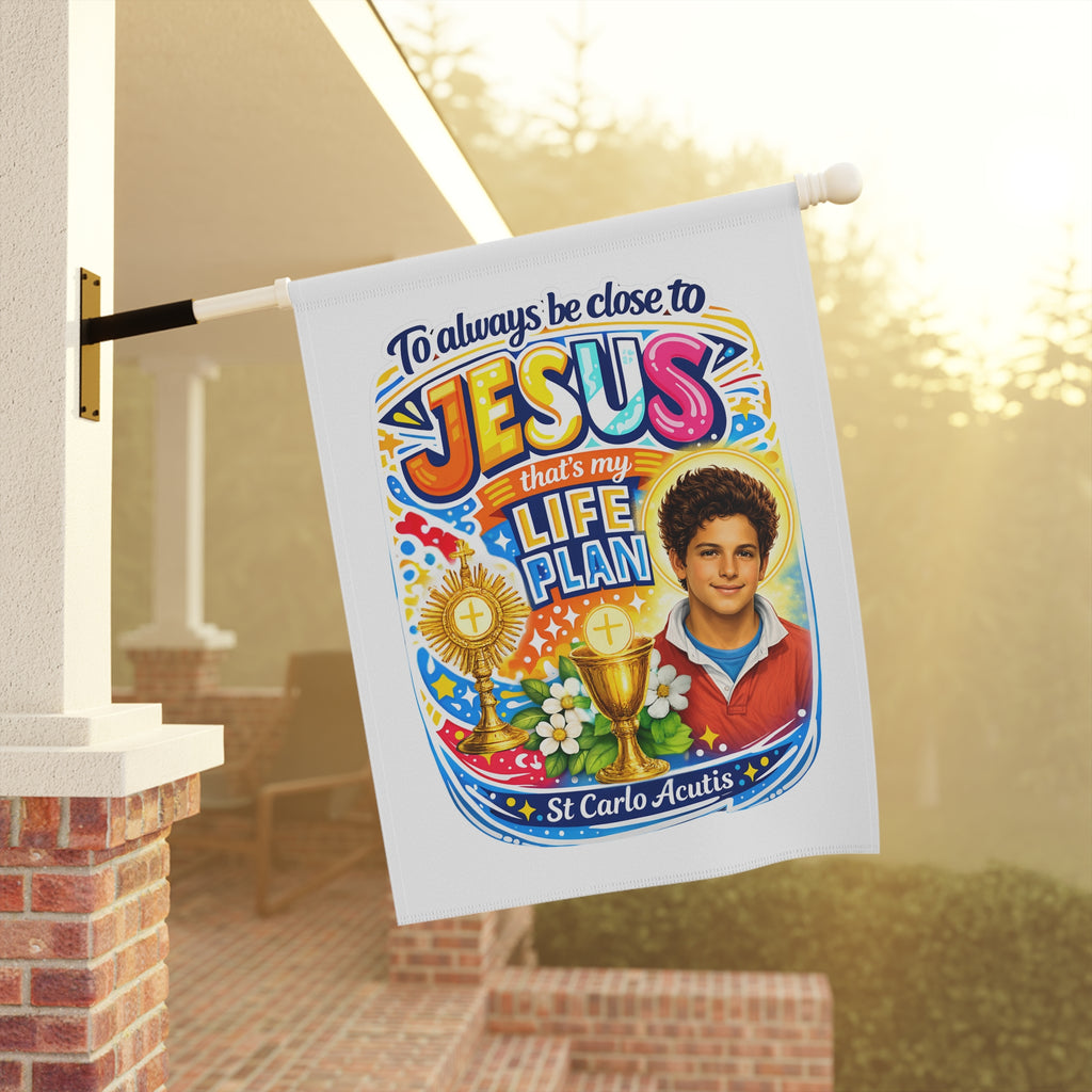 St. Carlo Acutis Vibrant Garden Flag & Banner