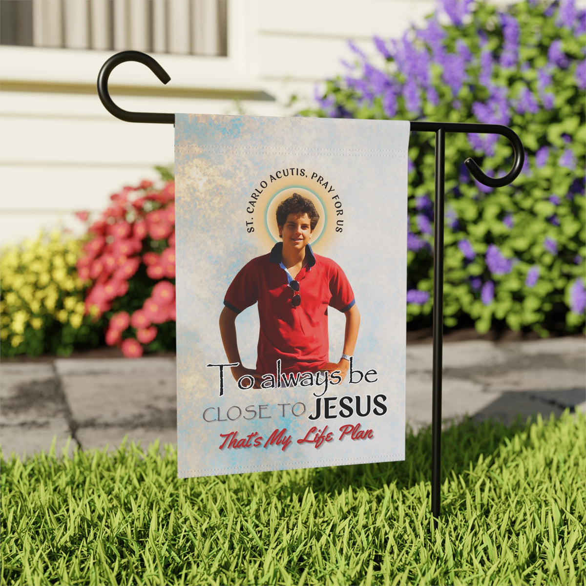 St. Carlo Acutis Canonisation Tribute Outdoor Garden Flag House Banner