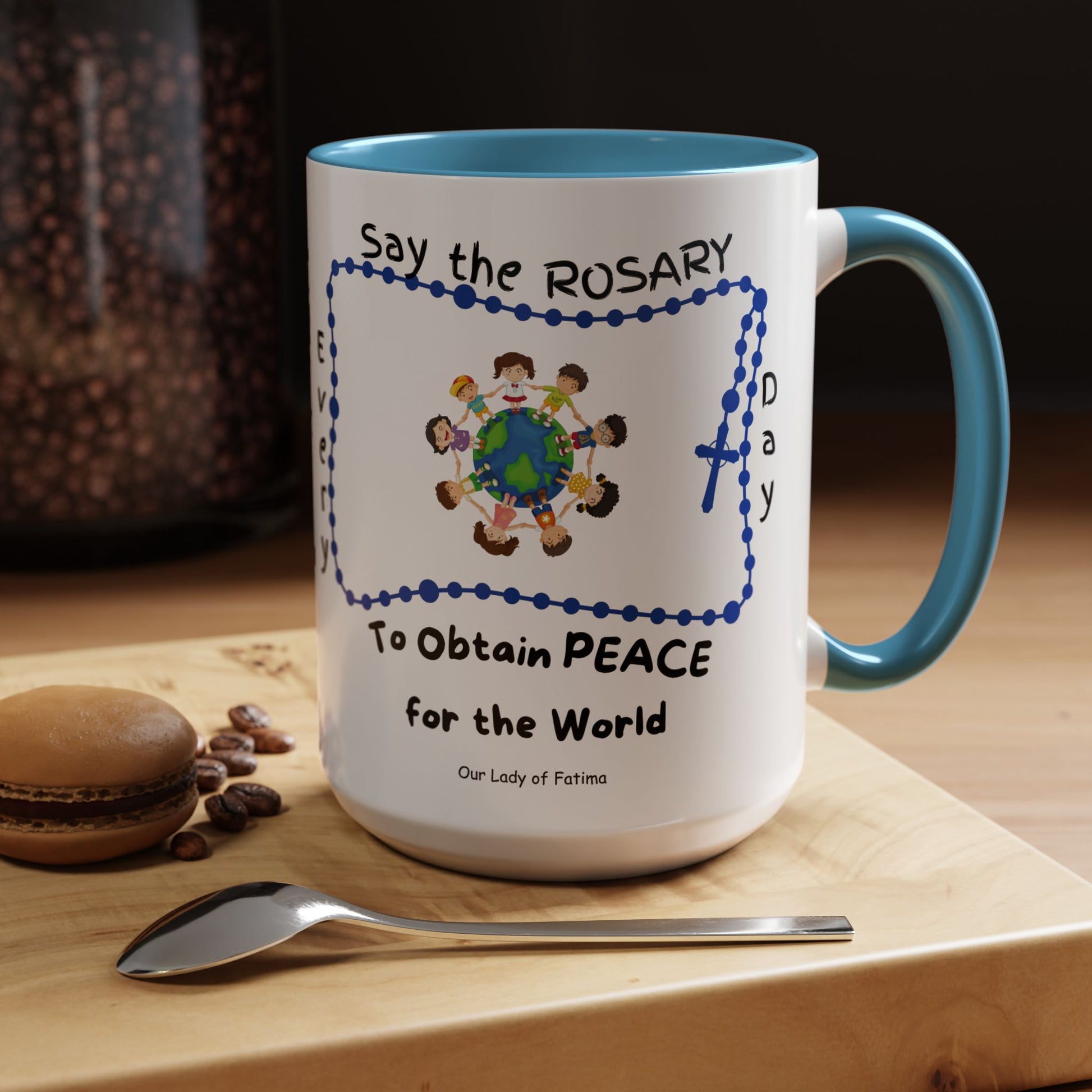 Our Lady of Fatima Rosary Kids Mug
