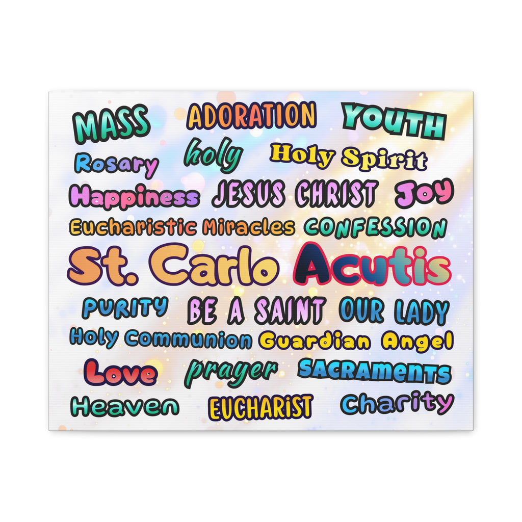 St. Carlo Acutis Inspirational Word Canvas