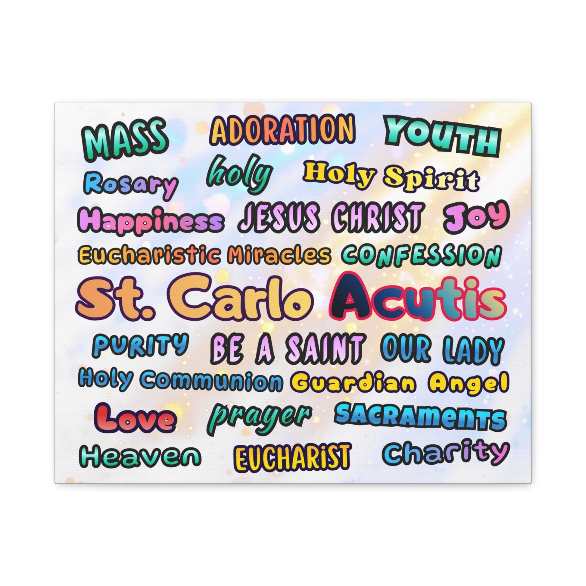St. Carlo Acutis Inspirational Word Canvas