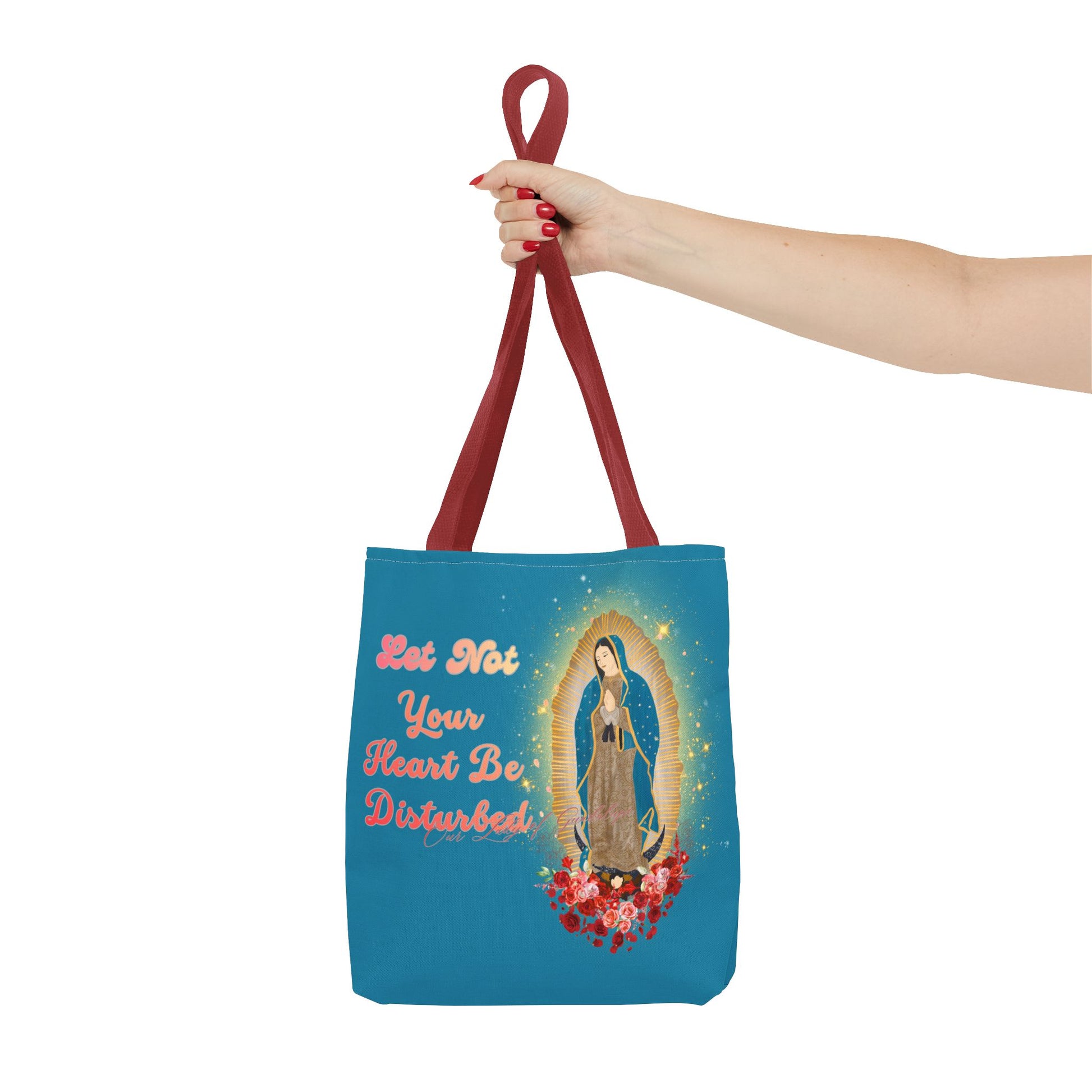 Our Lady of Guadalupe Radiant Tote Bag – "Let Not Your Heart Be Disturbed"