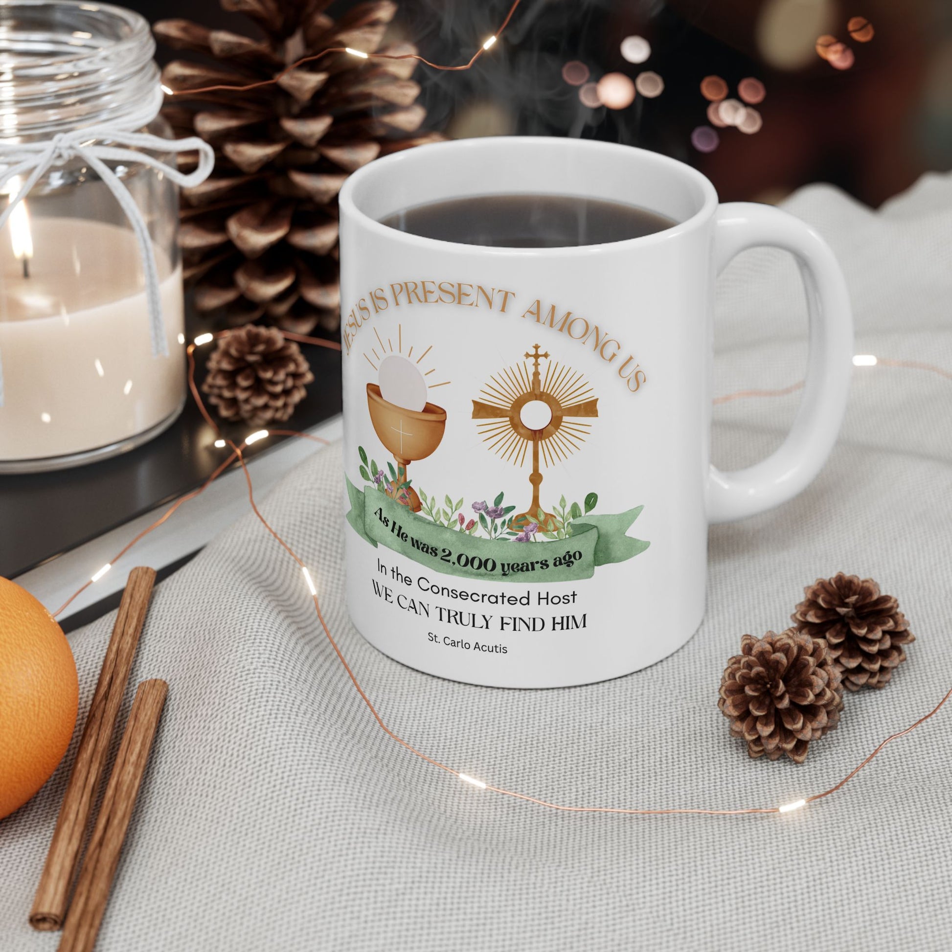 St. Carlo Acutis 'Jesus is Present' Mug