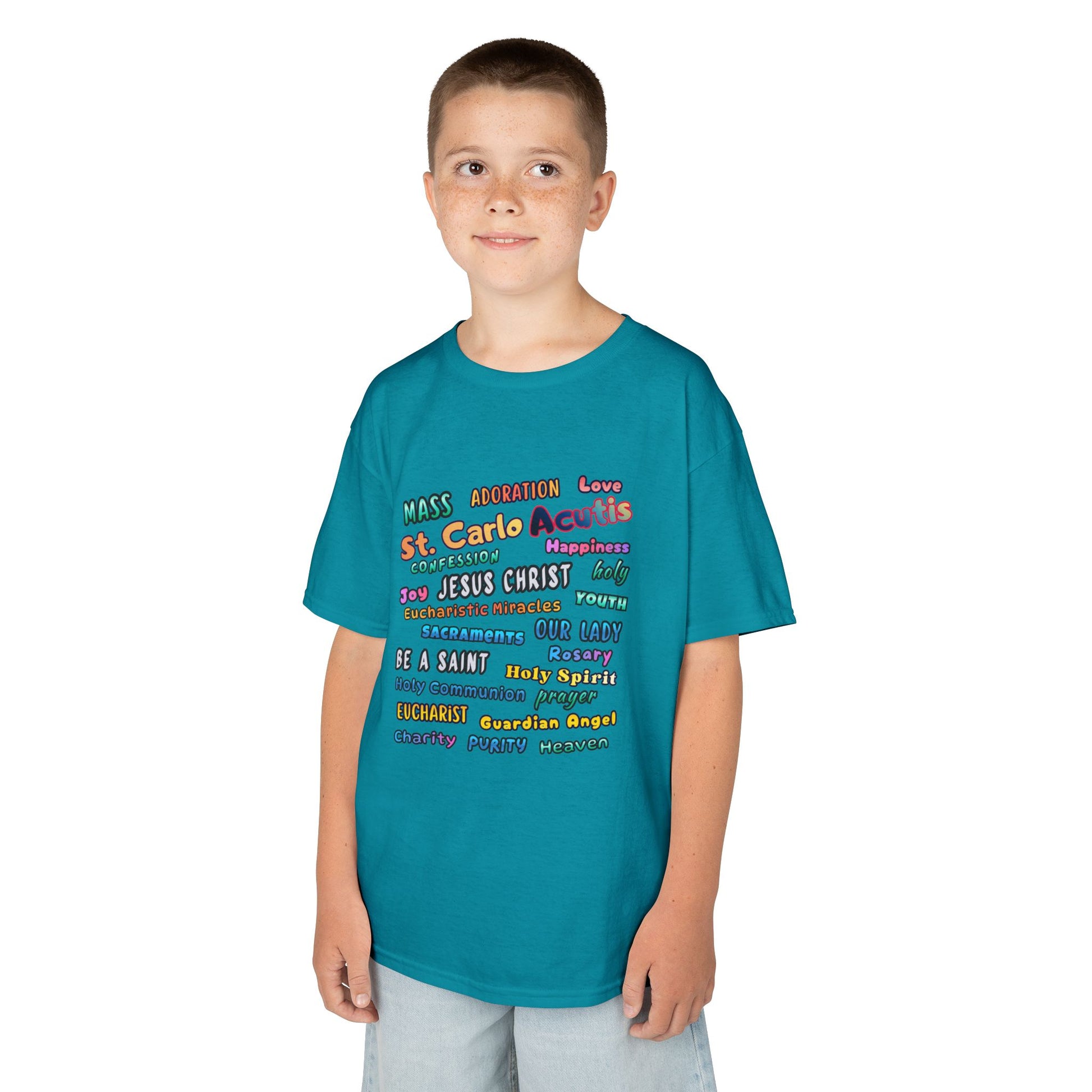 St. Carlo Acutis Inspirational Youth Word Cloud T-Shirt