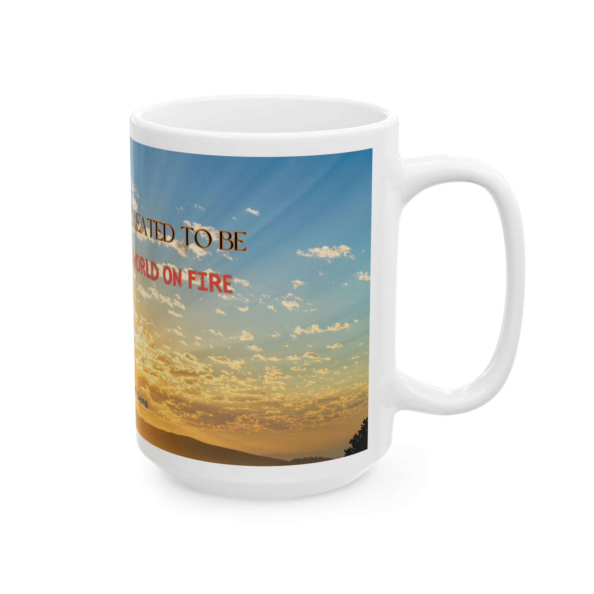 St. Catherine of Siena World on Fire Catholic Mug (11oz, 15oz)