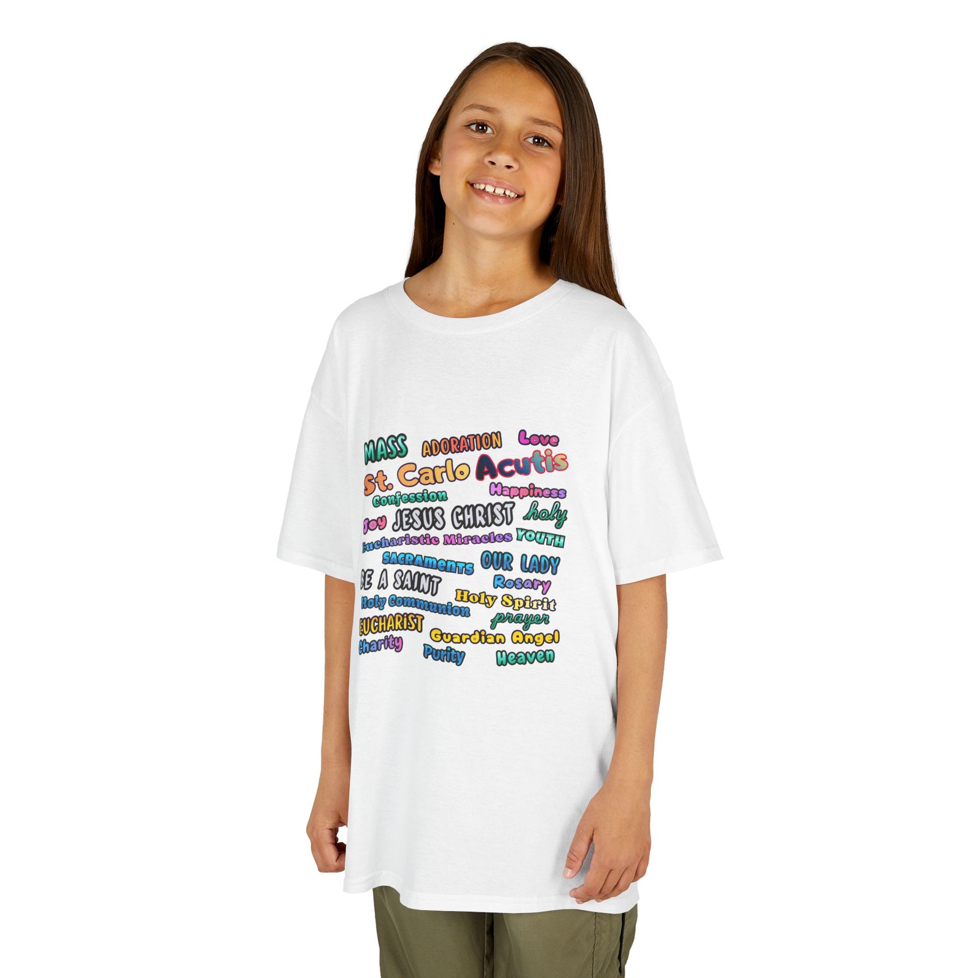 St. Carlo Acutis Inspirational Youth Word Cloud T-Shirt