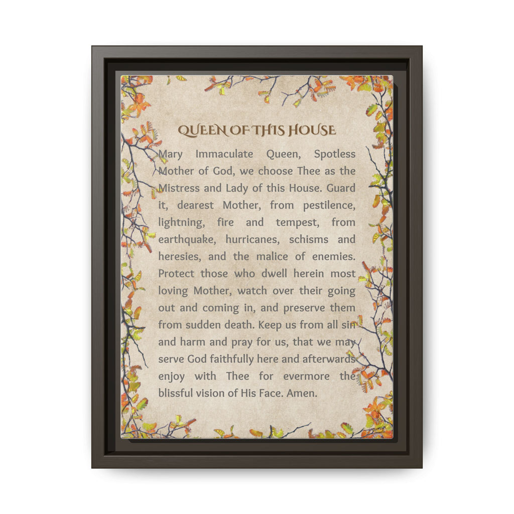 Daily Marian Prayer of Protection Framed- Queen of This House