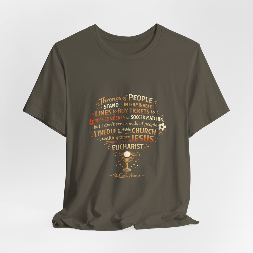 St. Carlo Acutis 'Lined Up for Jesus' Unisex T-Shirt
