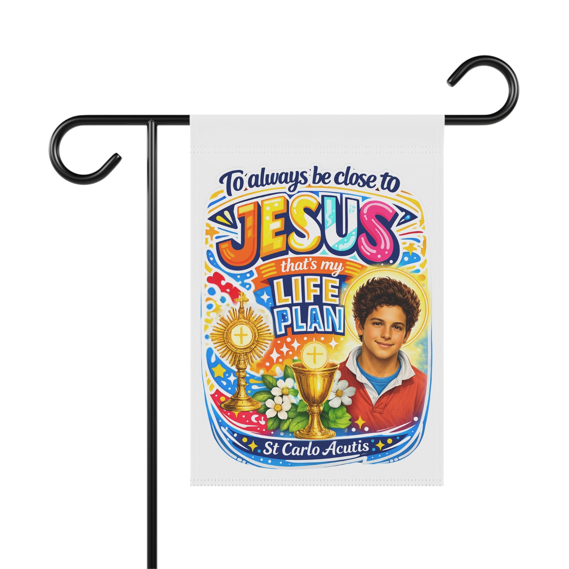 St. Carlo Acutis Vibrant Garden Flag & Banner