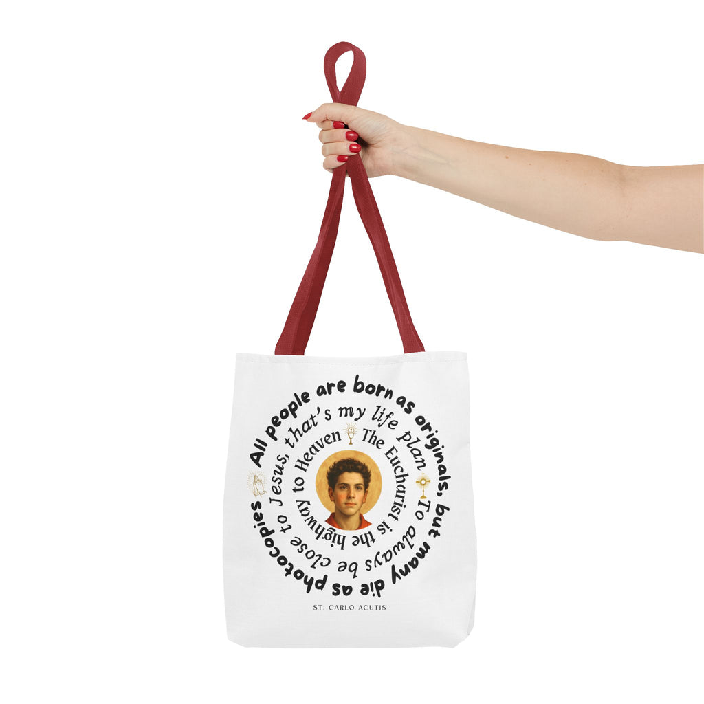 St. Carlo Acutis Tote Bag -White