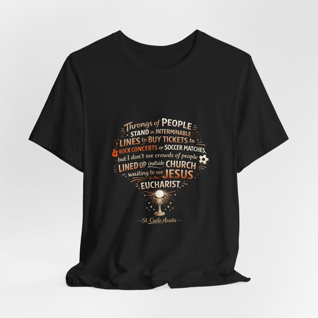 St. Carlo Acutis 'Lined Up for Jesus' Unisex T-Shirt