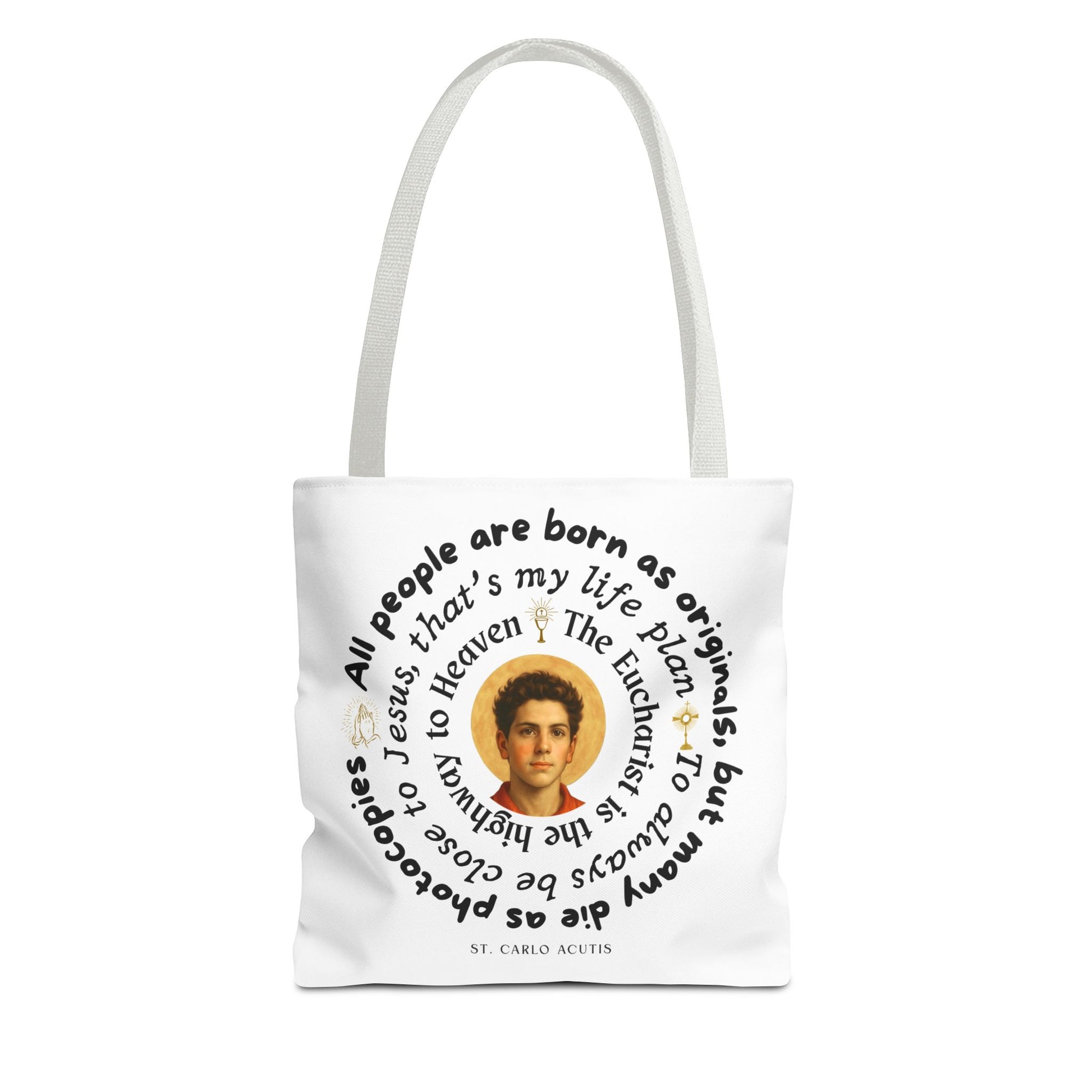 St. Carlo Acutis Tote Bag -White