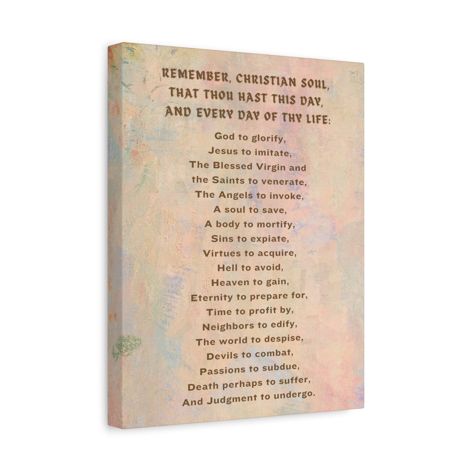 Remember Christian Soul Daily Inspirational Wall Canvas