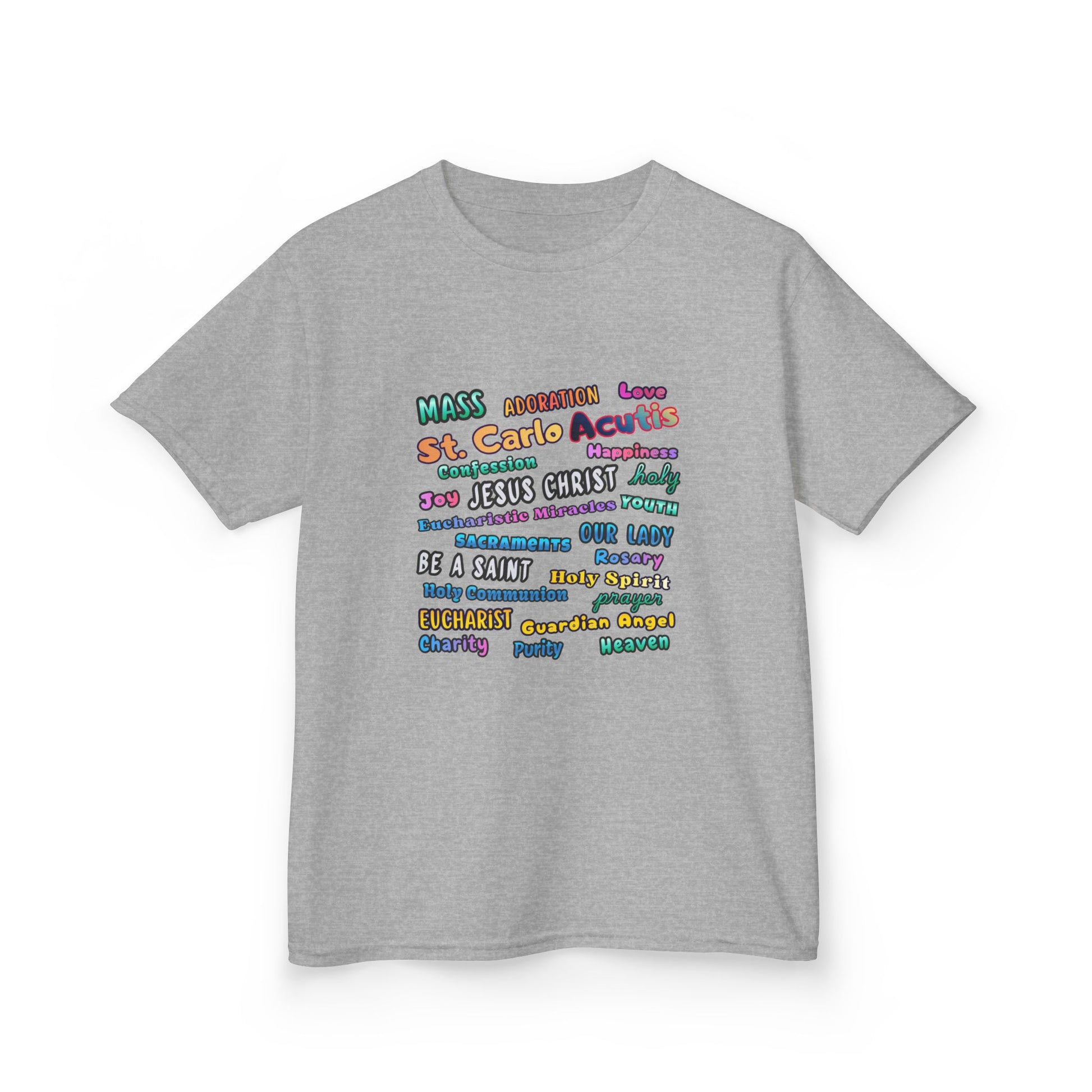 St. Carlo Acutis Inspirational Youth Word Cloud T-Shirt