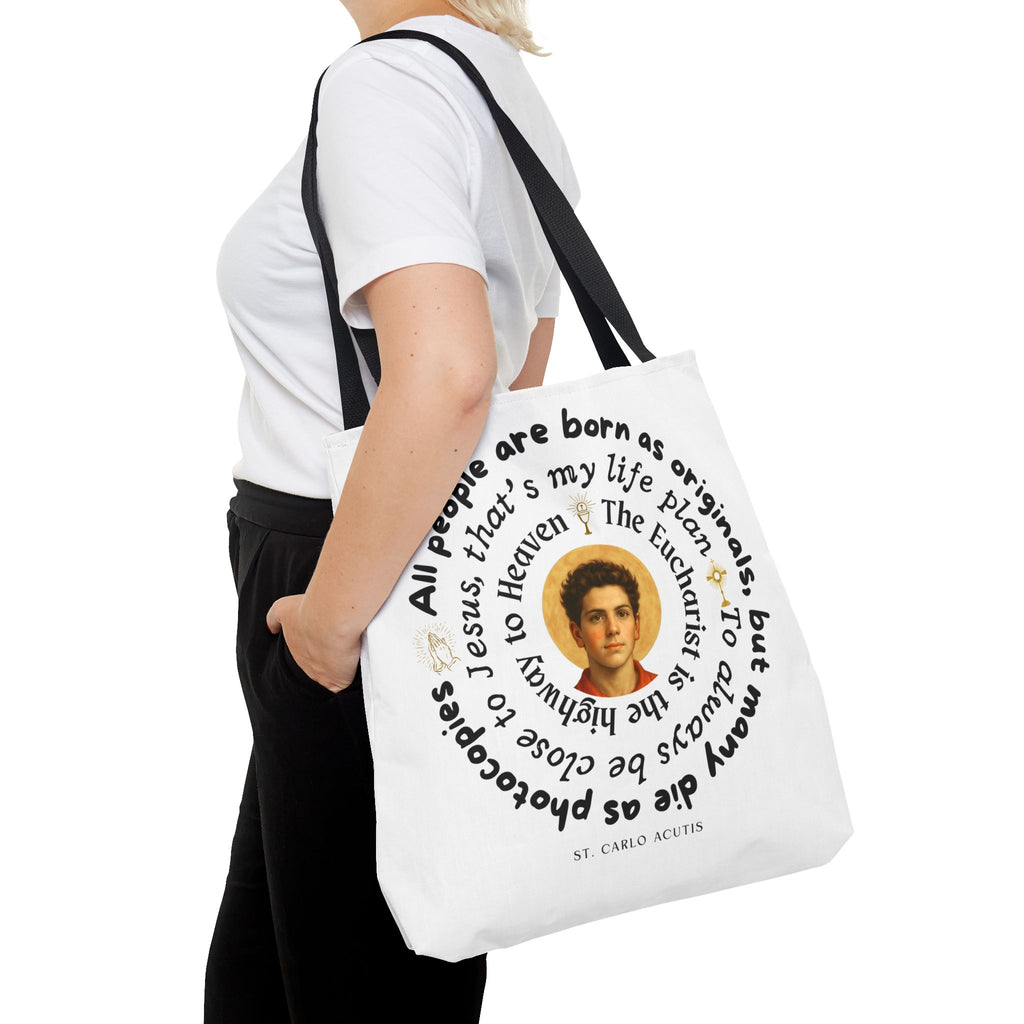 St. Carlo Acutis Tote Bag -White