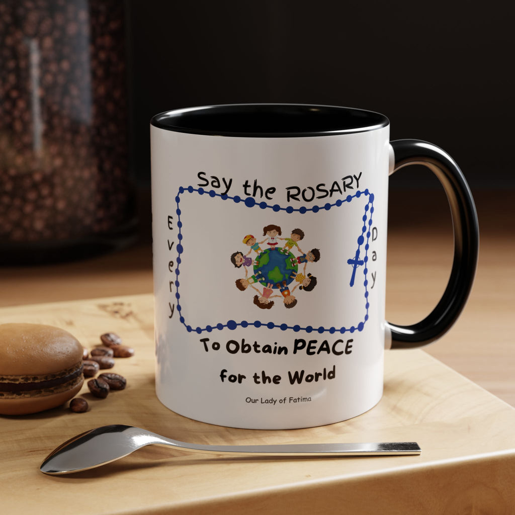 Our Lady of Fatima Rosary Kids Mug