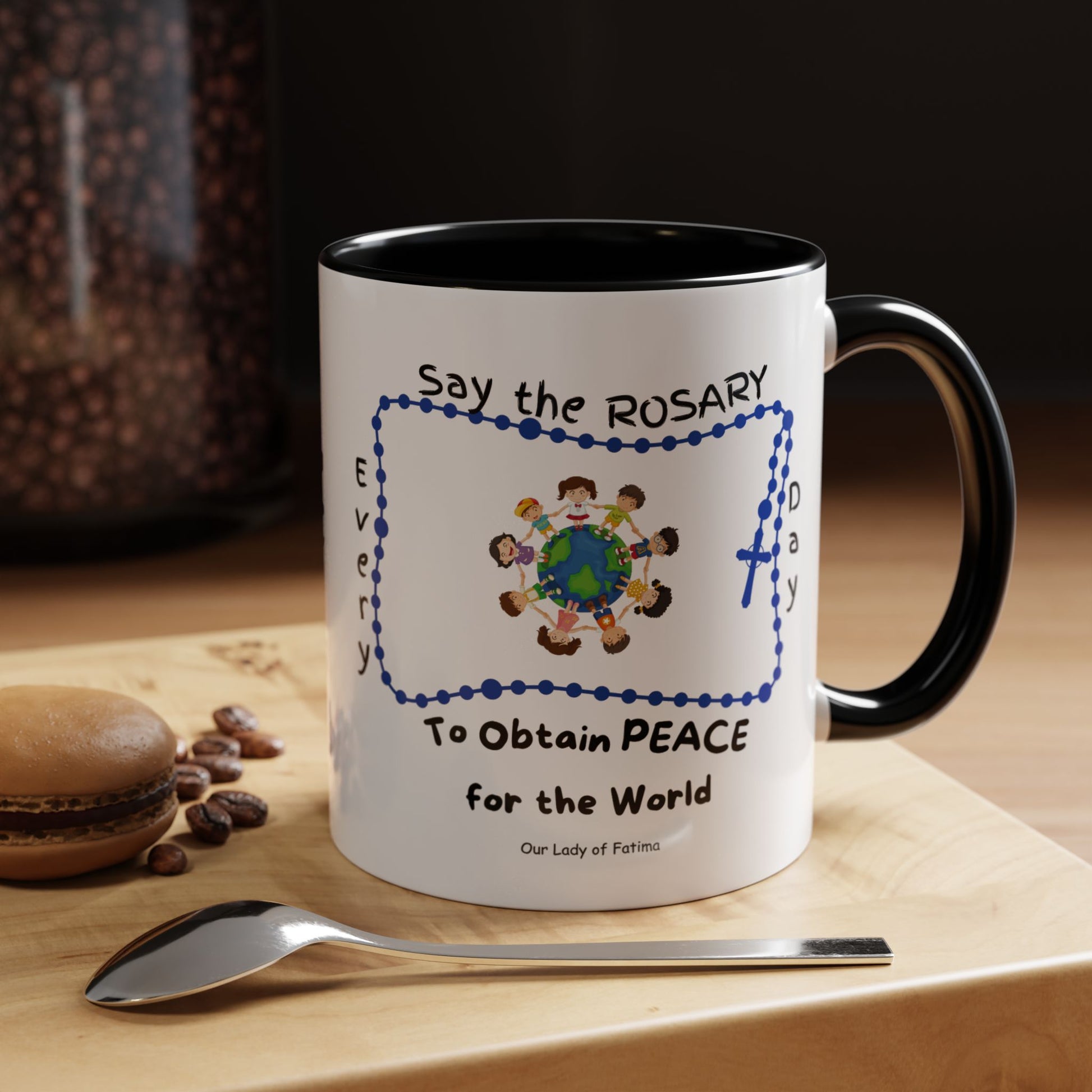 Our Lady of Fatima Rosary Kids Mug