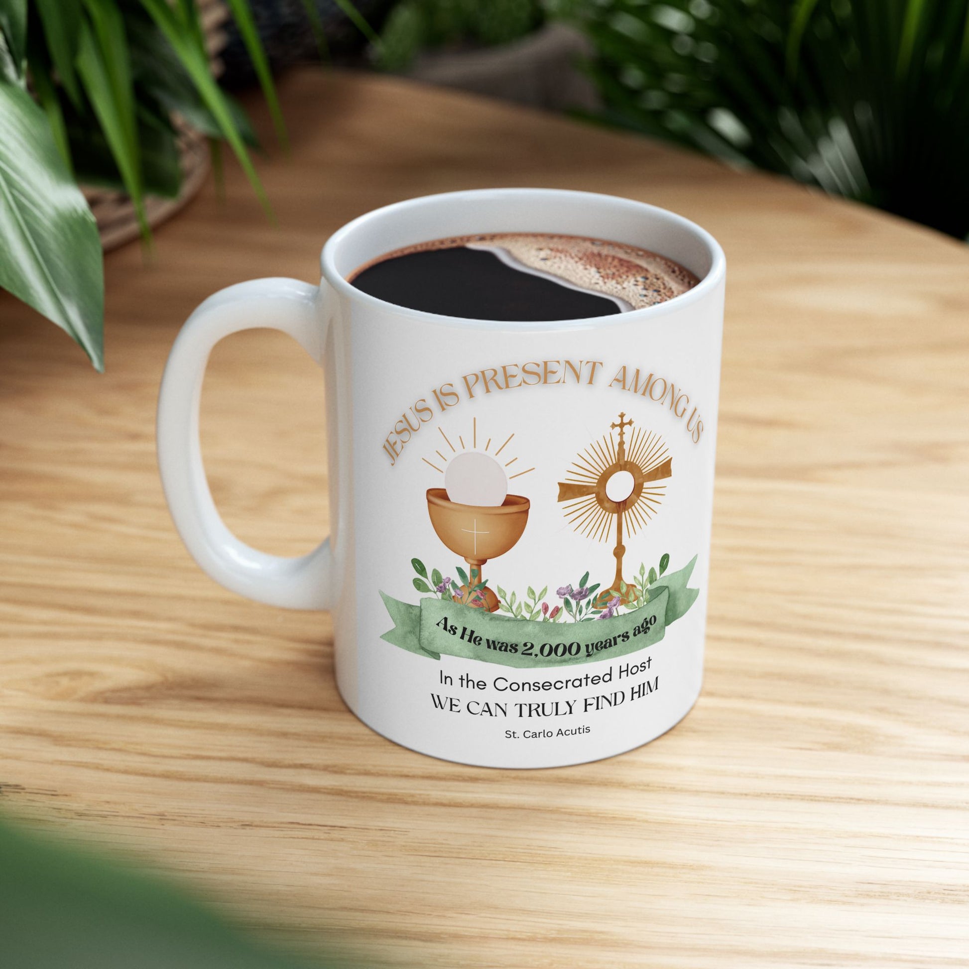 St. Carlo Acutis 'Jesus is Present' Mug