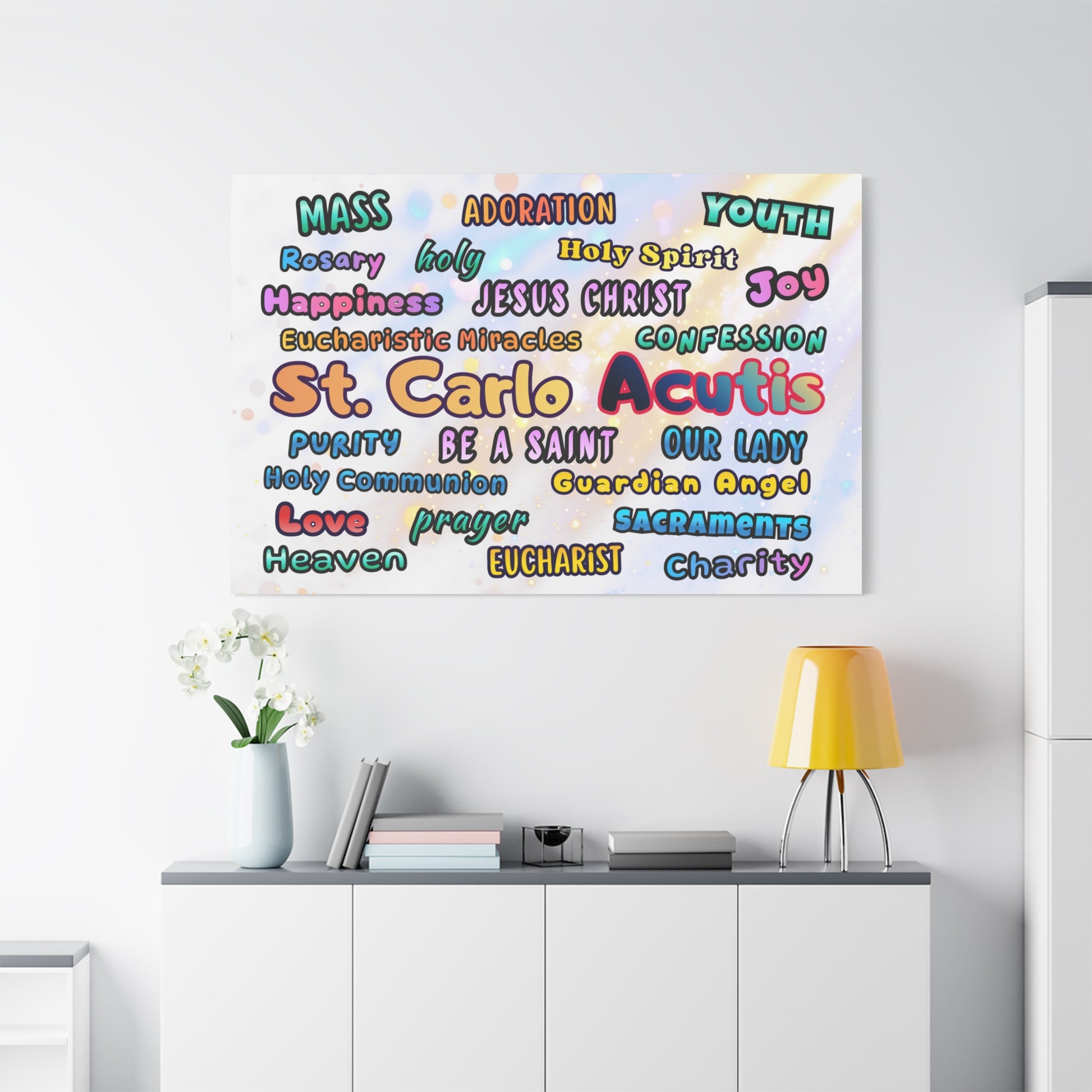 St. Carlo Acutis Inspirational Word Canvas