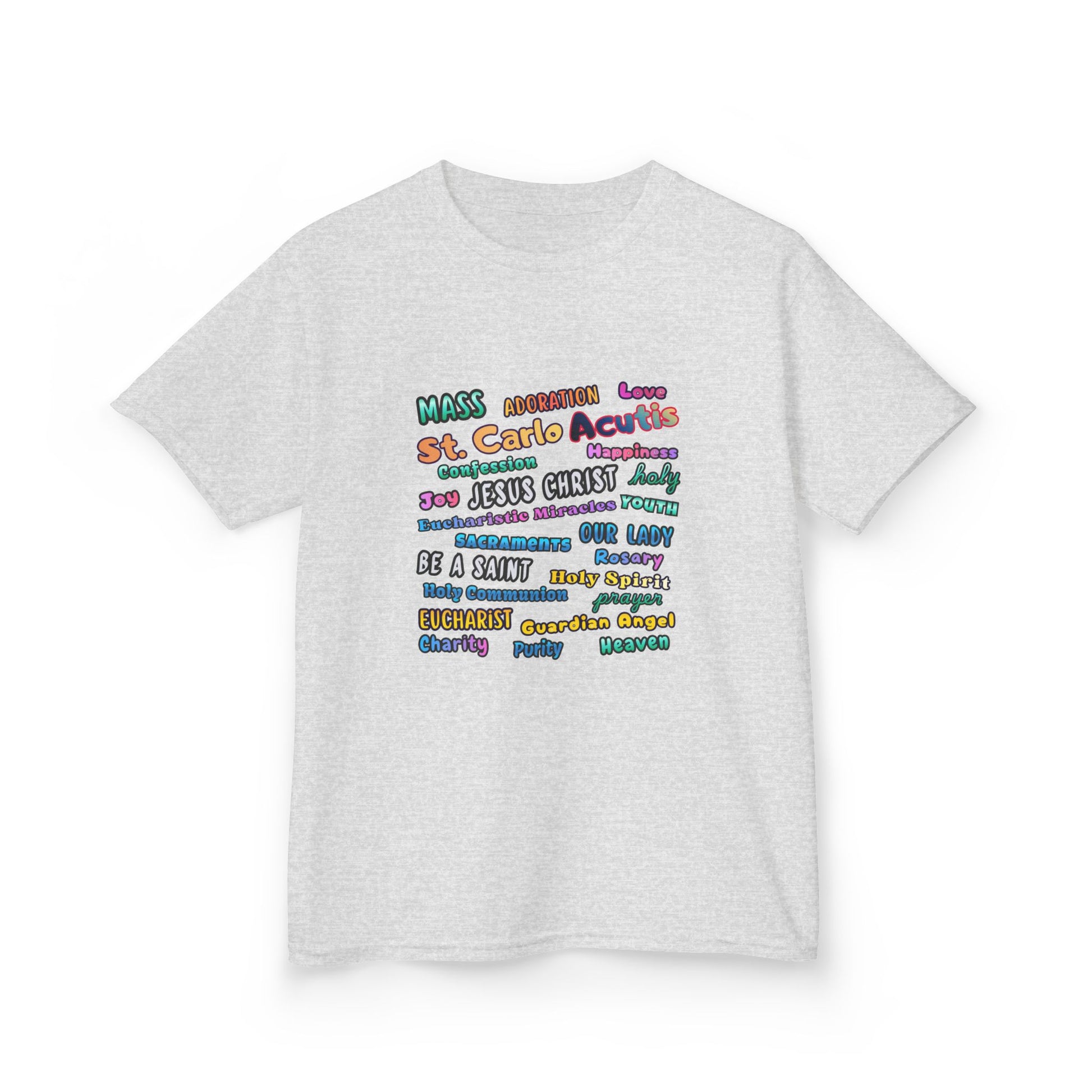 St. Carlo Acutis Inspirational Youth Word Cloud T-Shirt