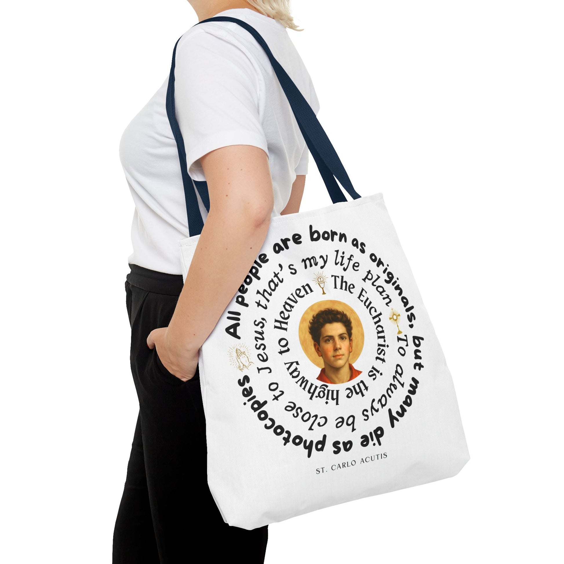 St. Carlo Acutis Tote Bag -White