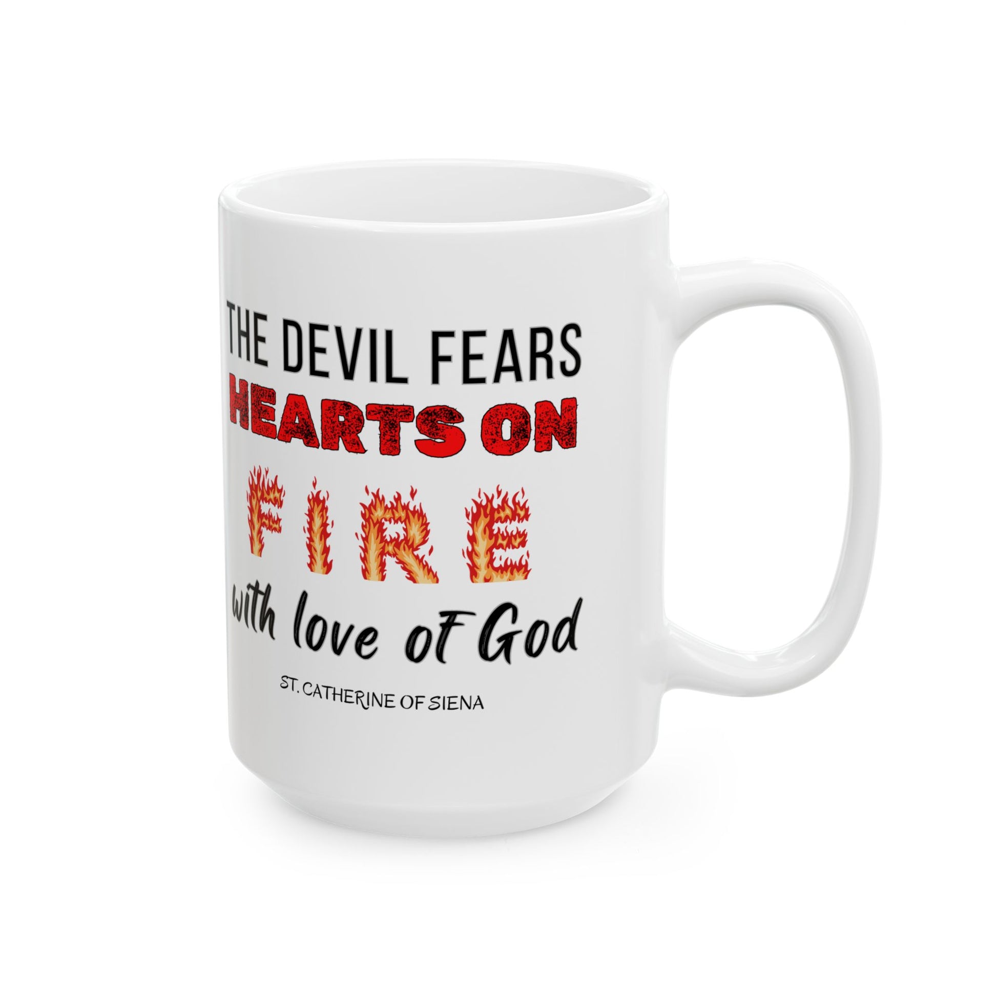 St. Catherine of Siena Hearts on Fire Catholic Mug (11oz, 15oz)