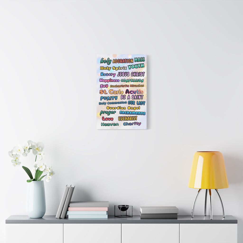 St. Carlo Acutis Inspirational Word Canvas