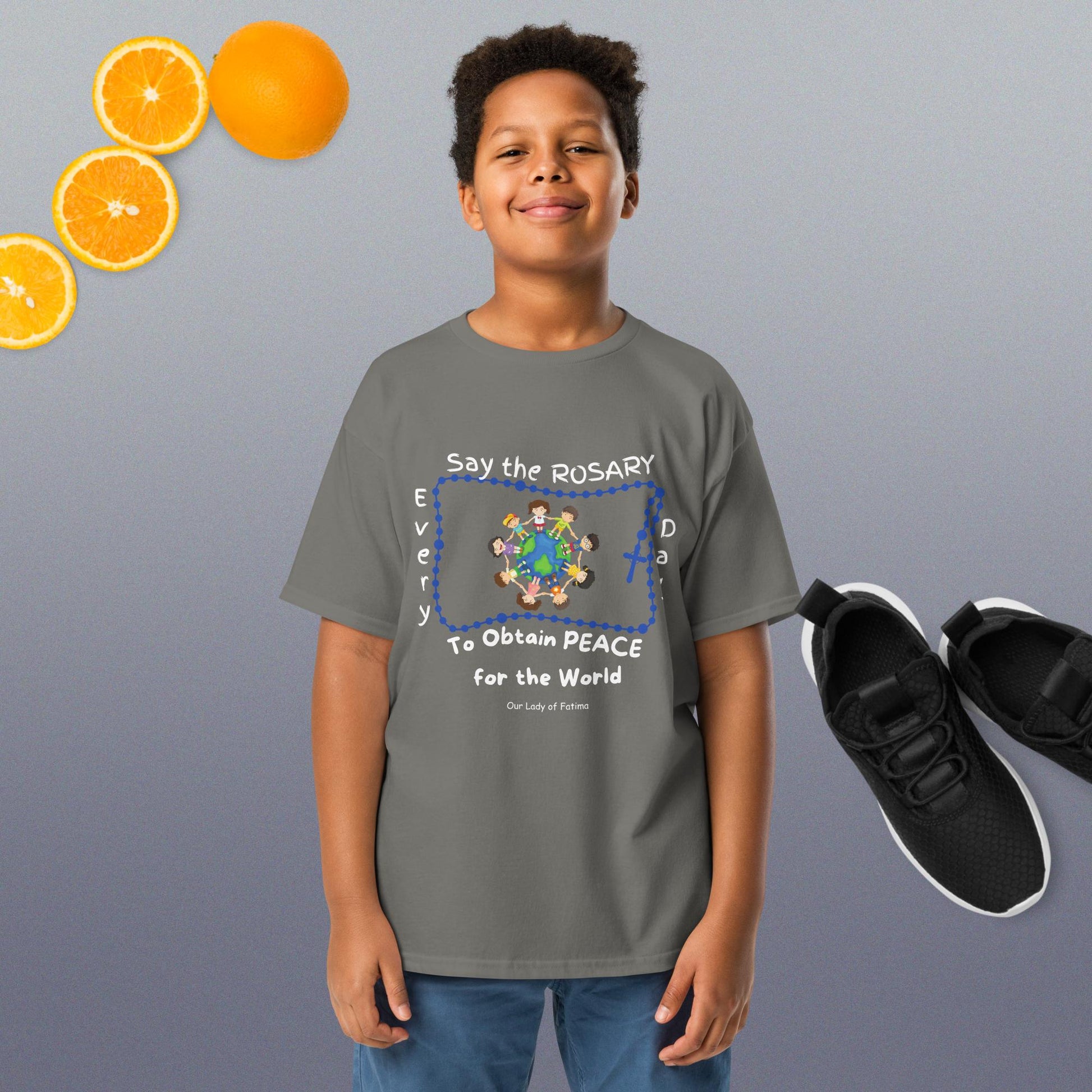 Our Lady of Fatima Rosary Kids T-Shirt