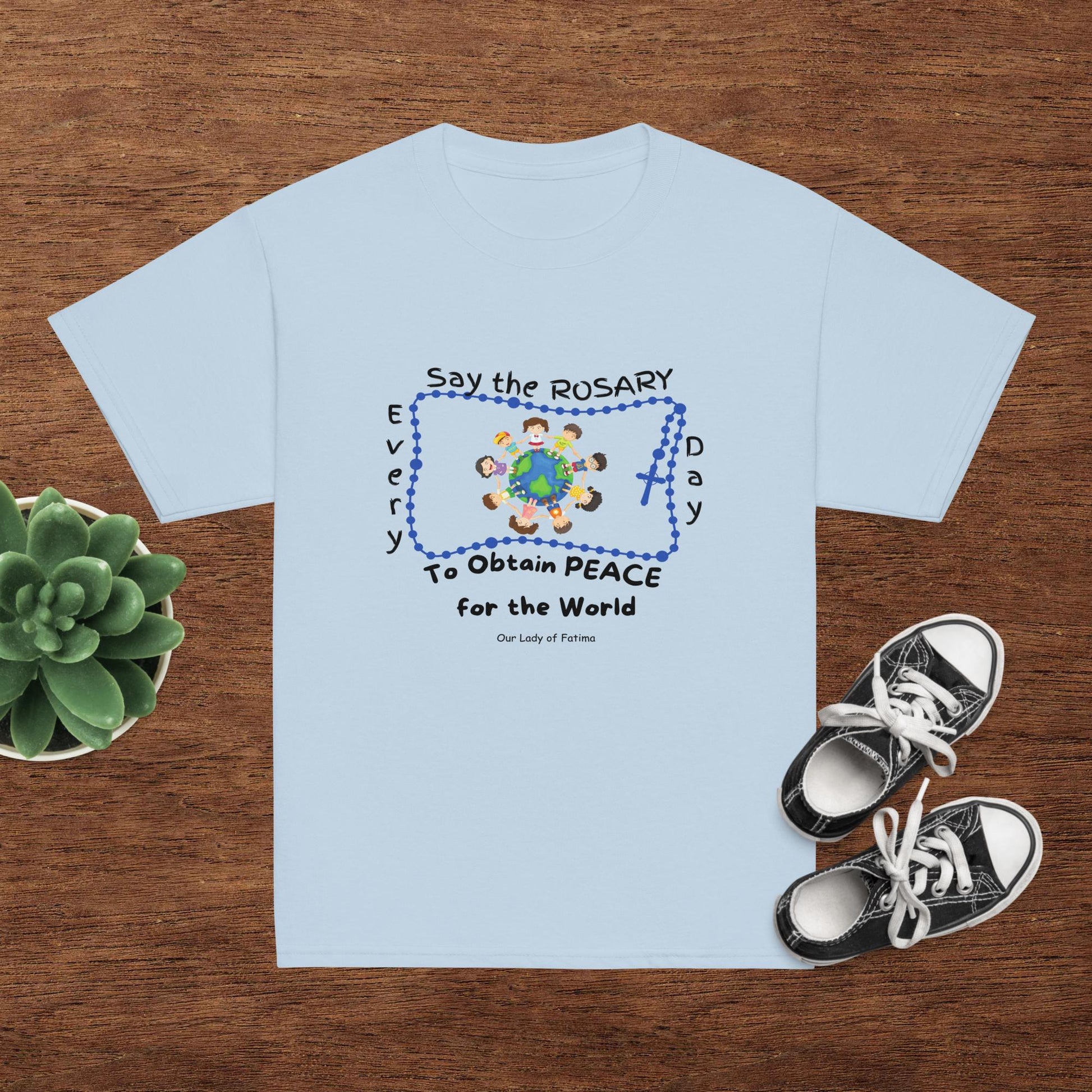 Our Lady of Fatima Rosary Kids T-Shirt