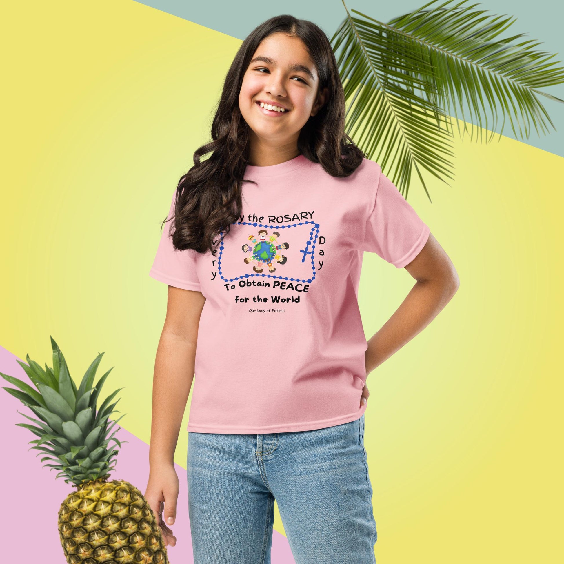 Our Lady of Fatima Rosary Kids T-Shirt