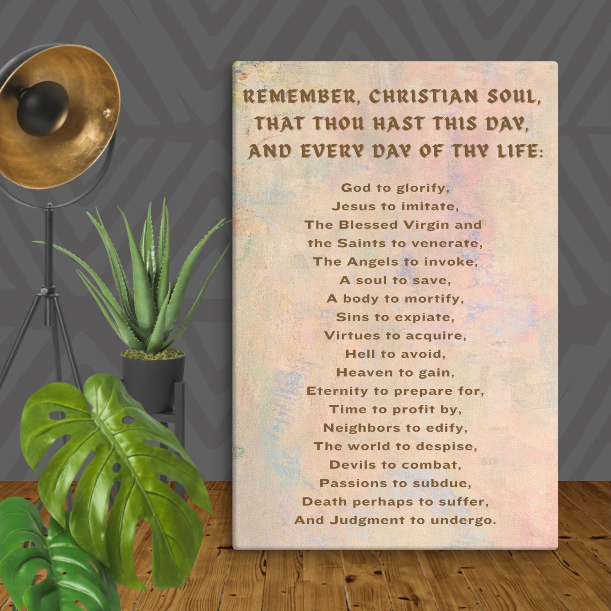Remember Christian Soul Daily Inspirational Wall Canvas