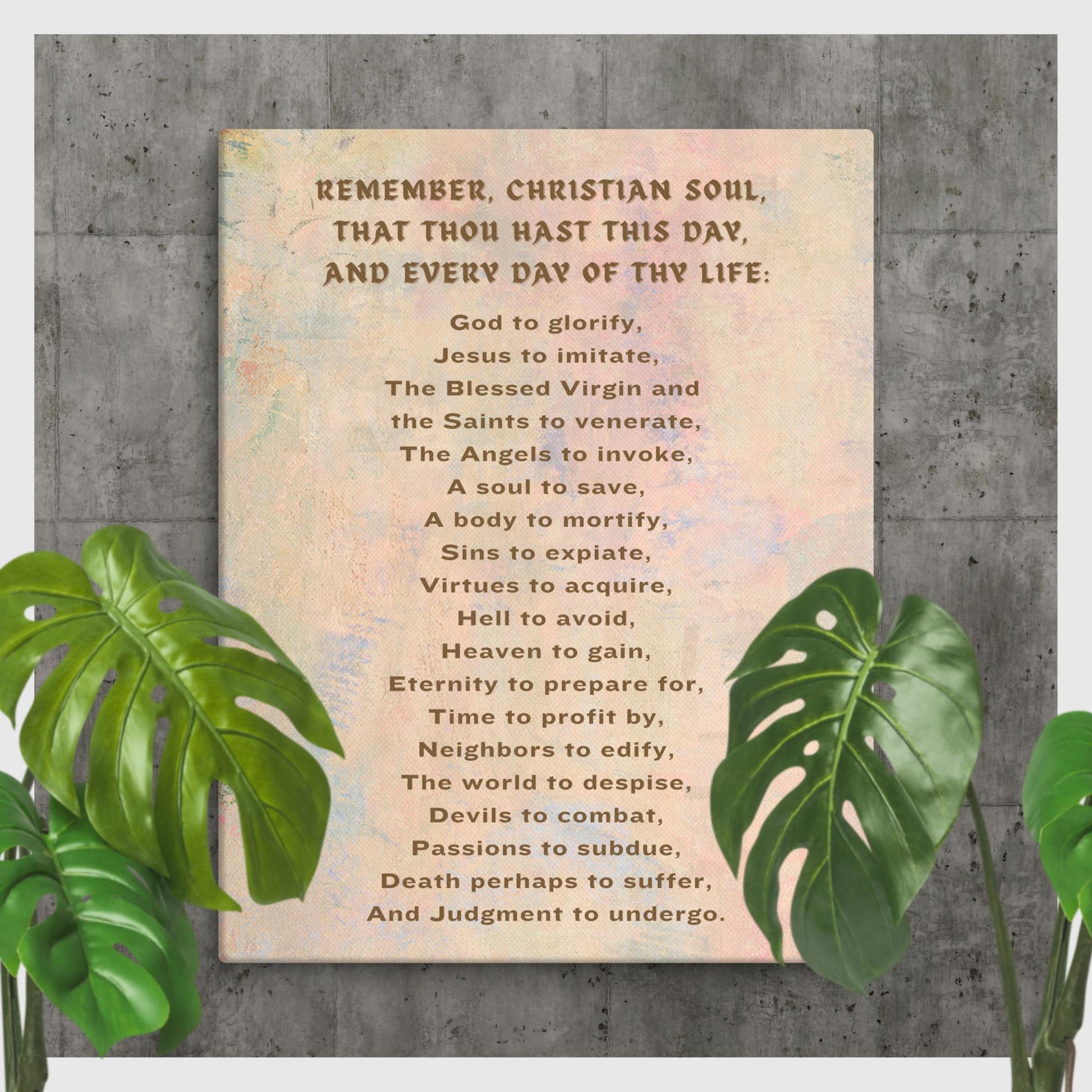 Remember Christian Soul Daily Inspirational Wall Canvas