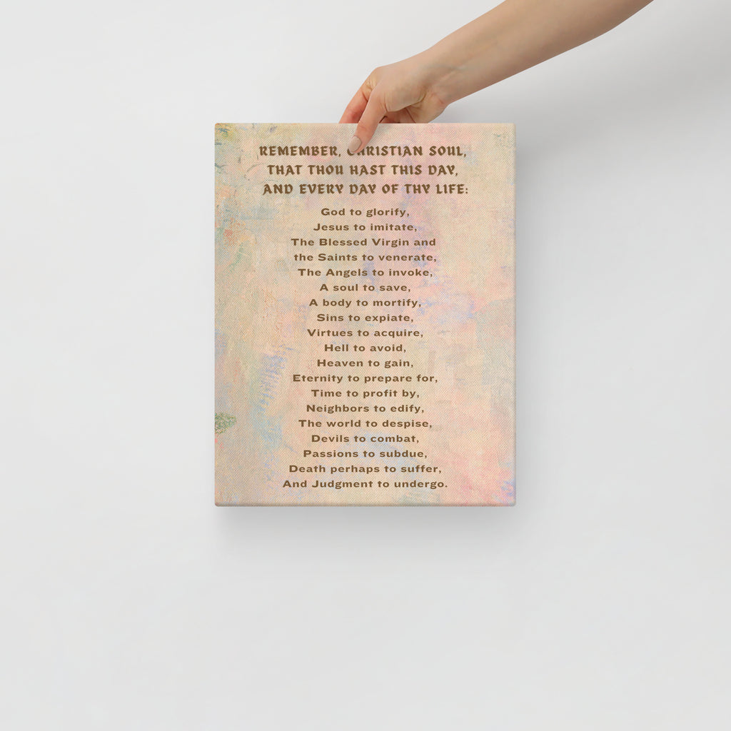 Remember Christian Soul Daily Inspirational Wall Canvas