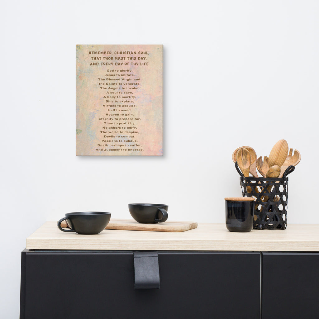 Remember Christian Soul Daily Inspirational Wall Canvas
