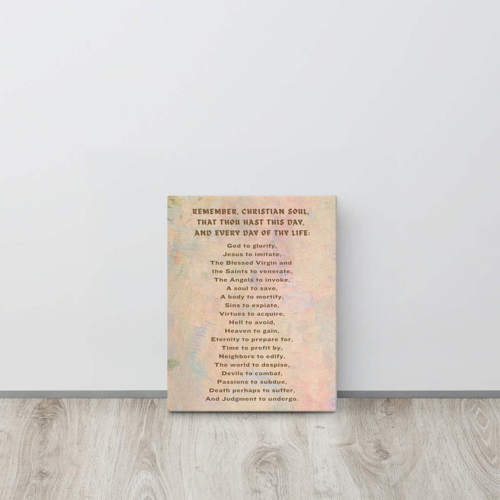 Remember Christian Soul Daily Inspirational Wall Canvas