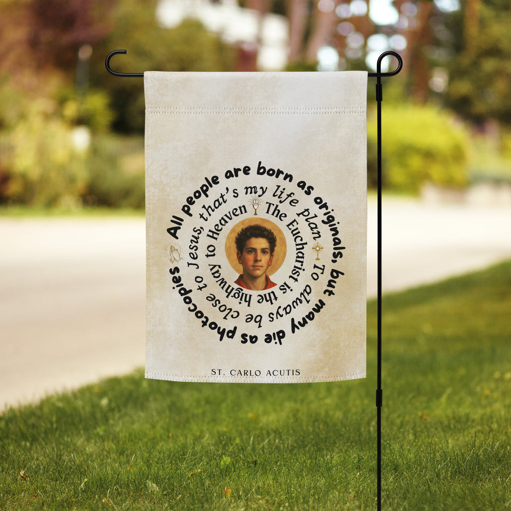 St. Carlo Acutis Inspirational Garden Flag/Outdoor Banner