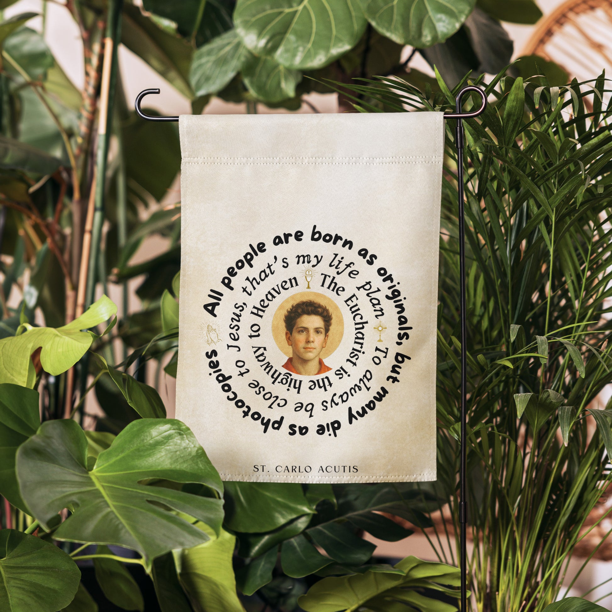 St. Carlo Acutis Inspirational Garden Flag/Outdoor Banner