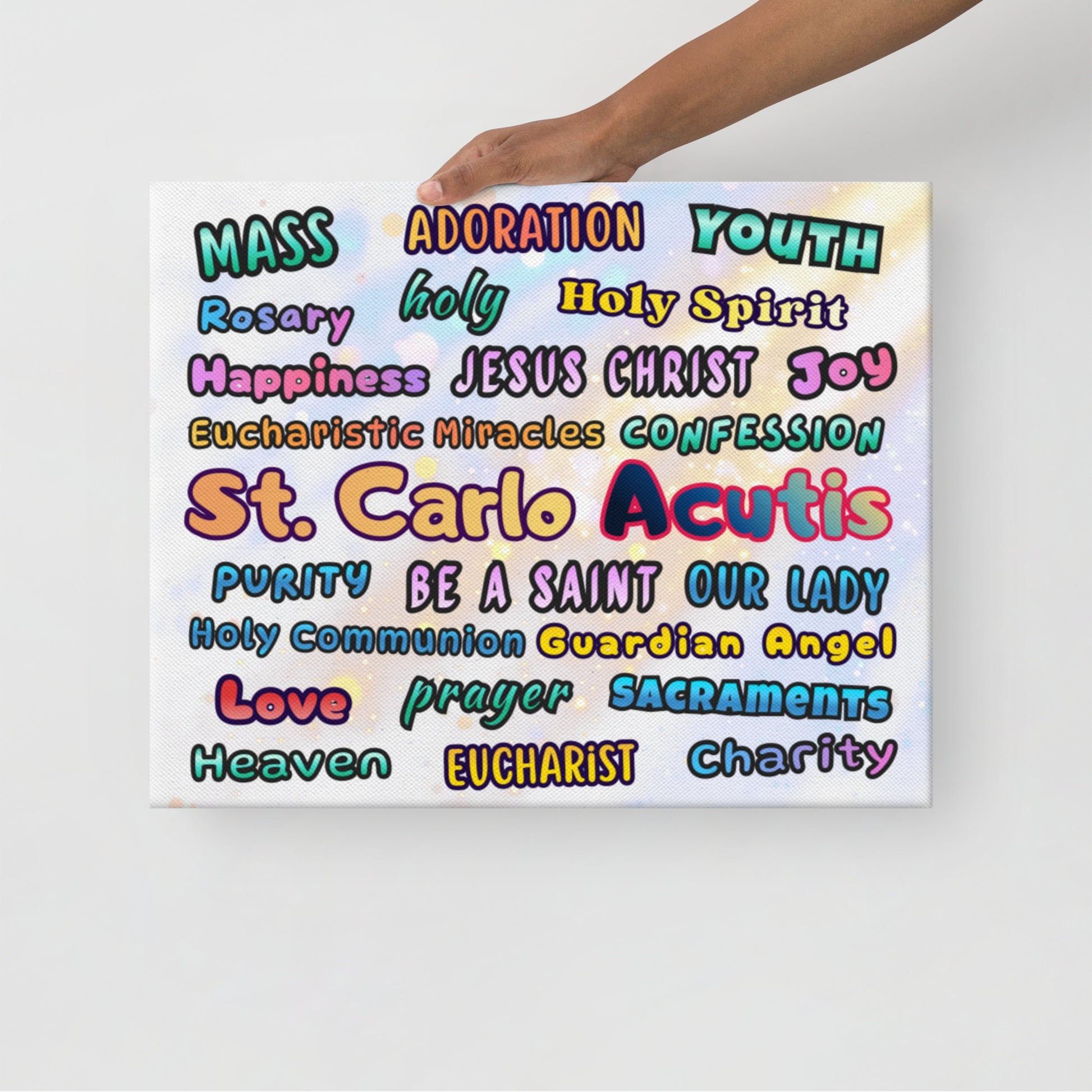 St. Carlo Acutis Inspirational Word Canvas