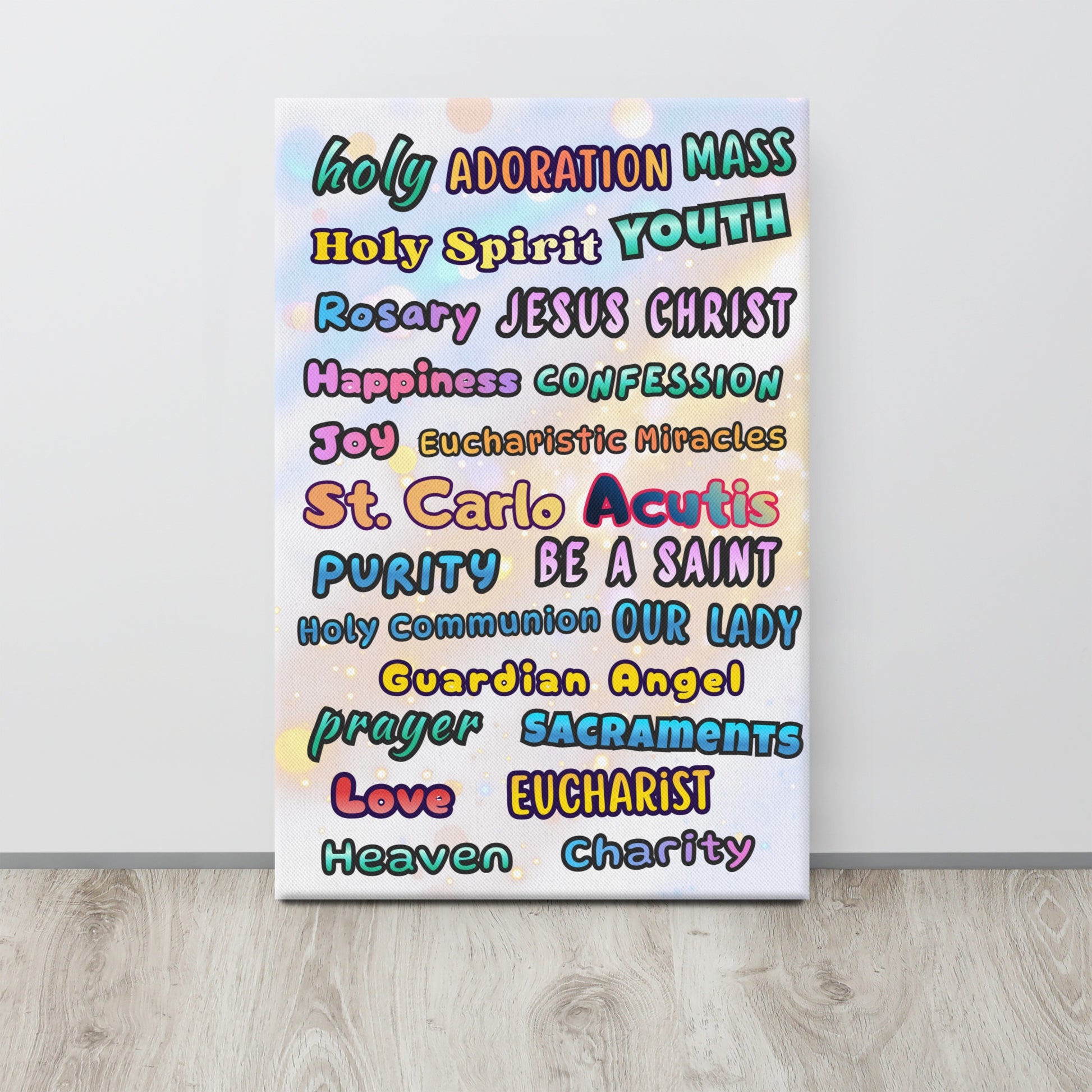 St. Carlo Acutis Inspirational Word Canvas