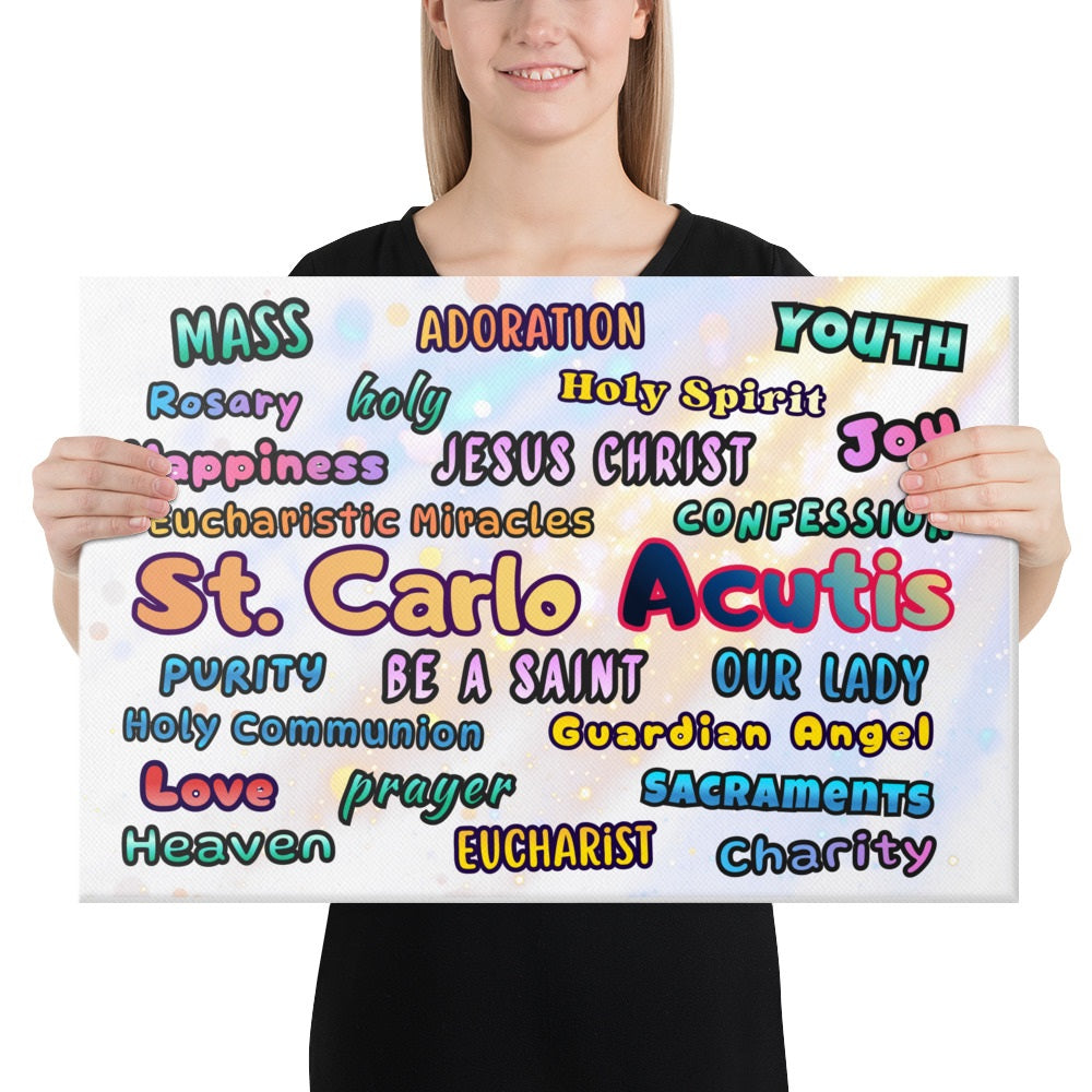 St. Carlo Acutis Inspirational Word Canvas