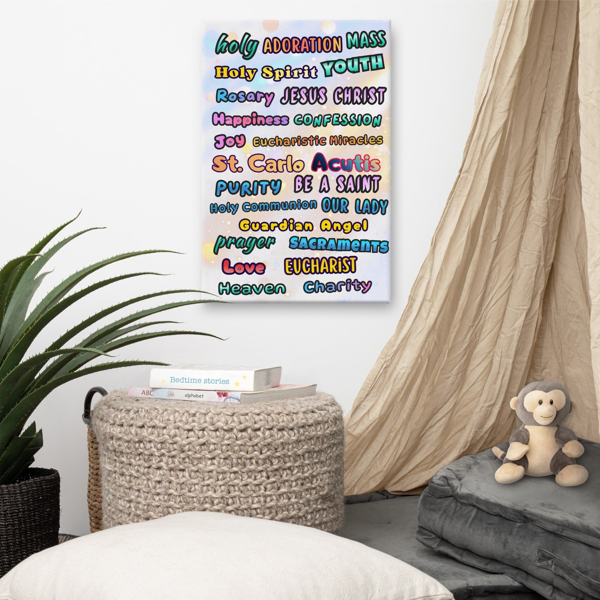 St. Carlo Acutis Inspirational Word Canvas