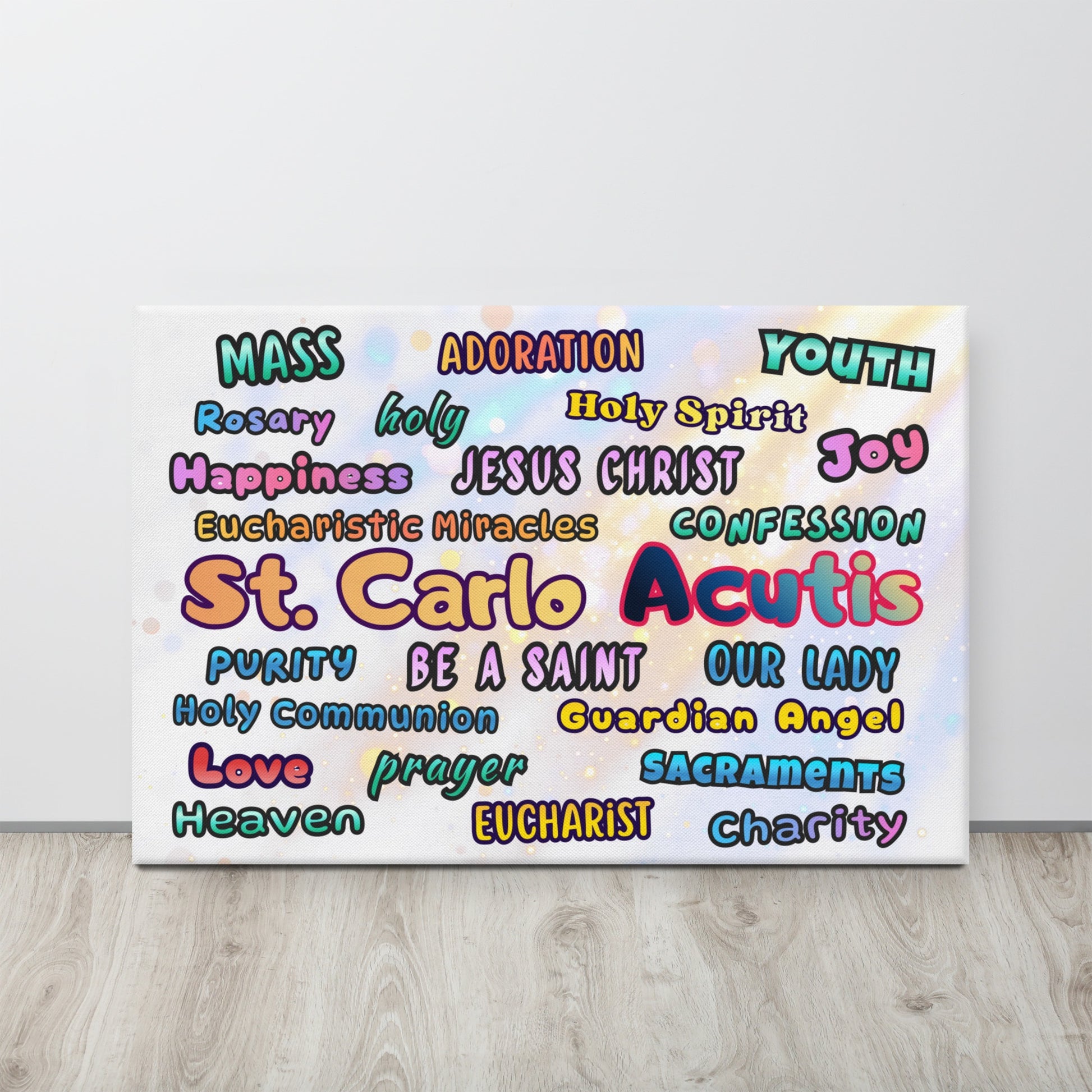 St. Carlo Acutis Inspirational Word Canvas