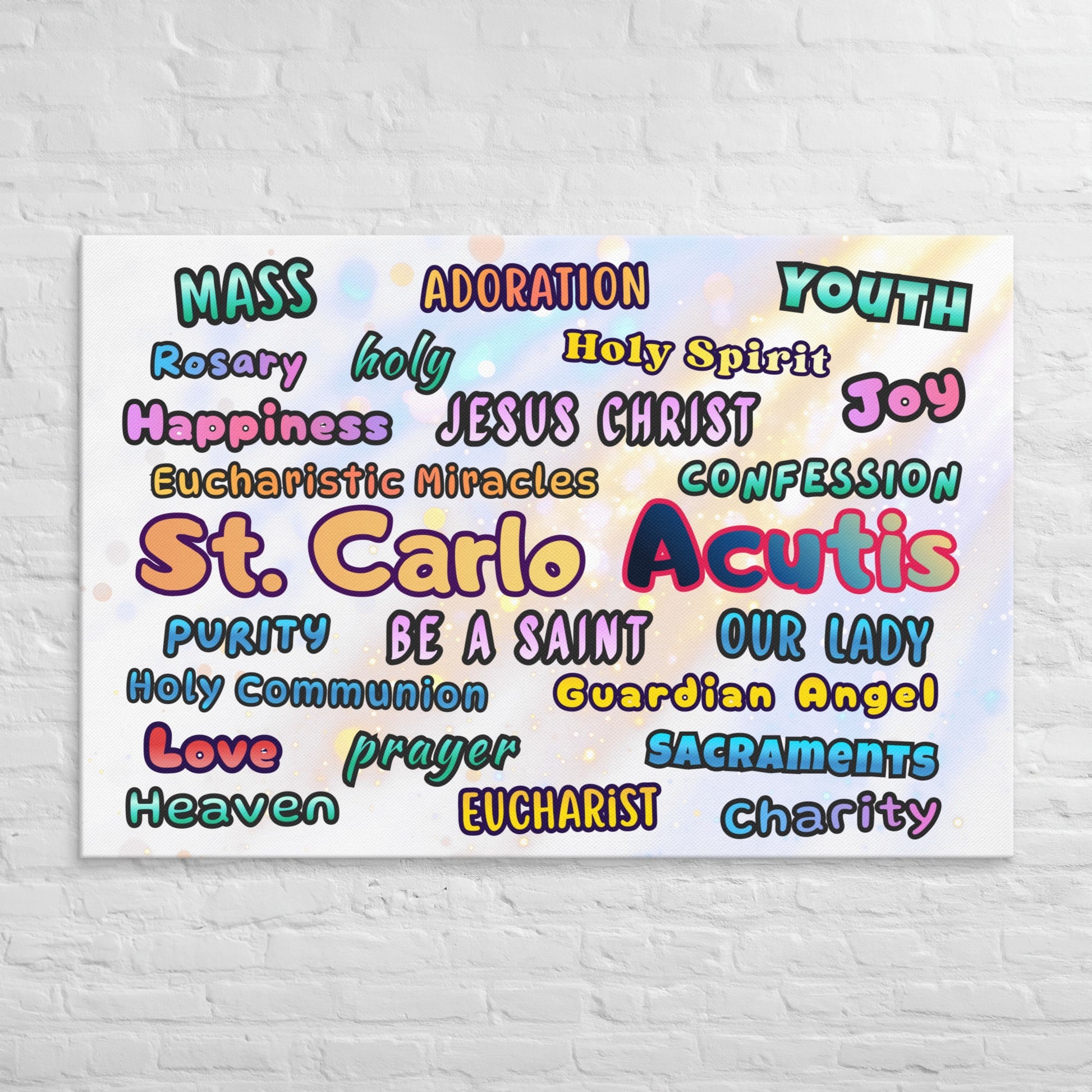 St. Carlo Acutis Inspirational Word Canvas