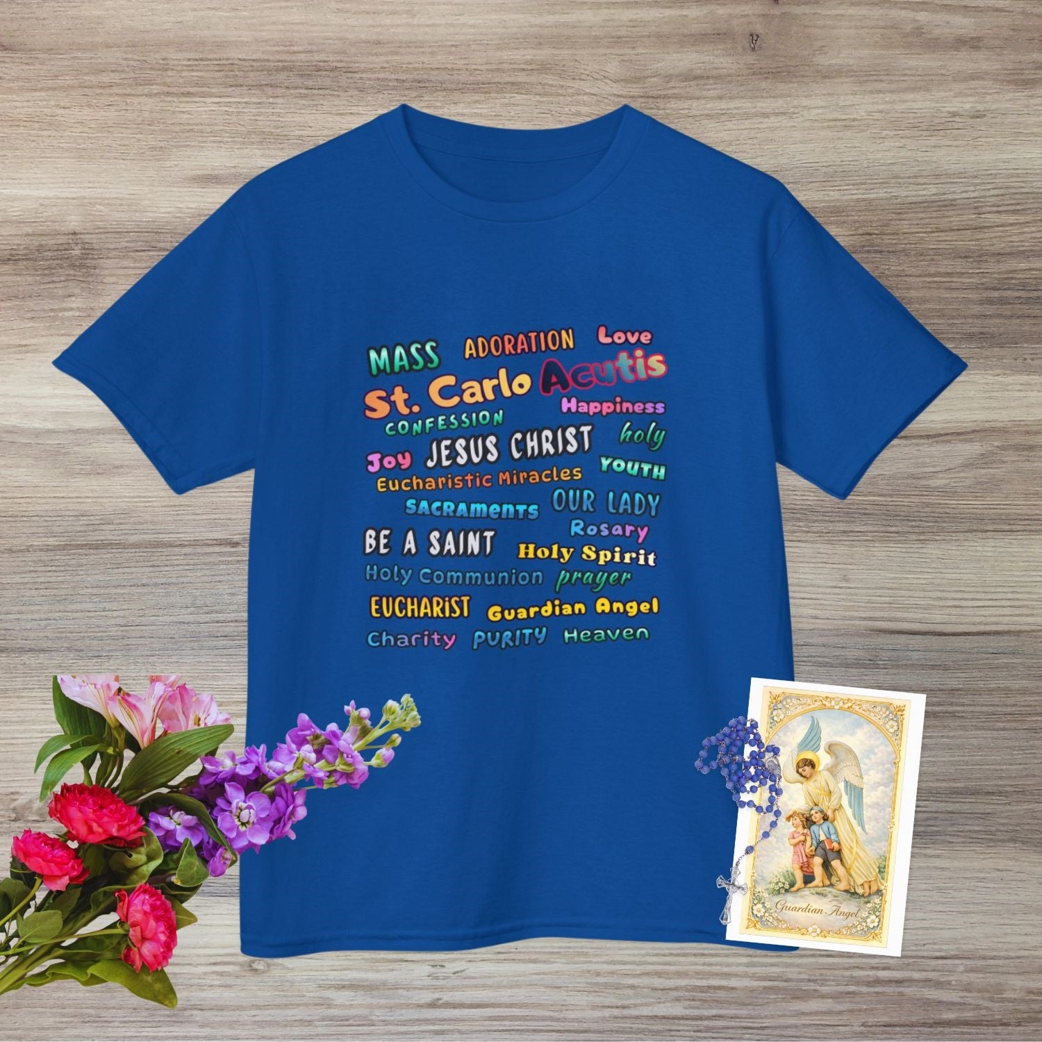 St. Carlo Acutis Inspirational Youth Word Cloud T-Shirt