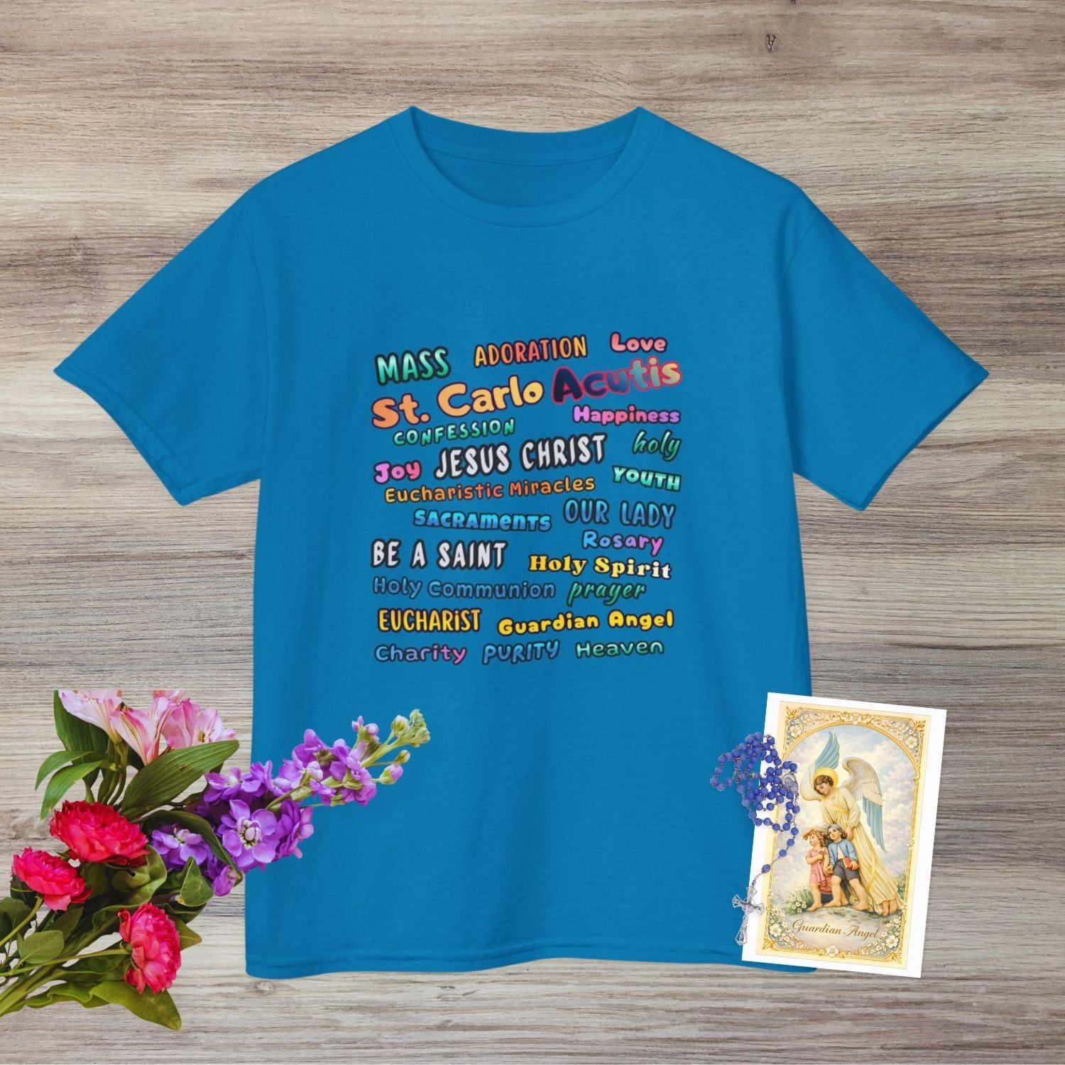 St. Carlo Acutis Inspirational Youth Word Cloud T-Shirt