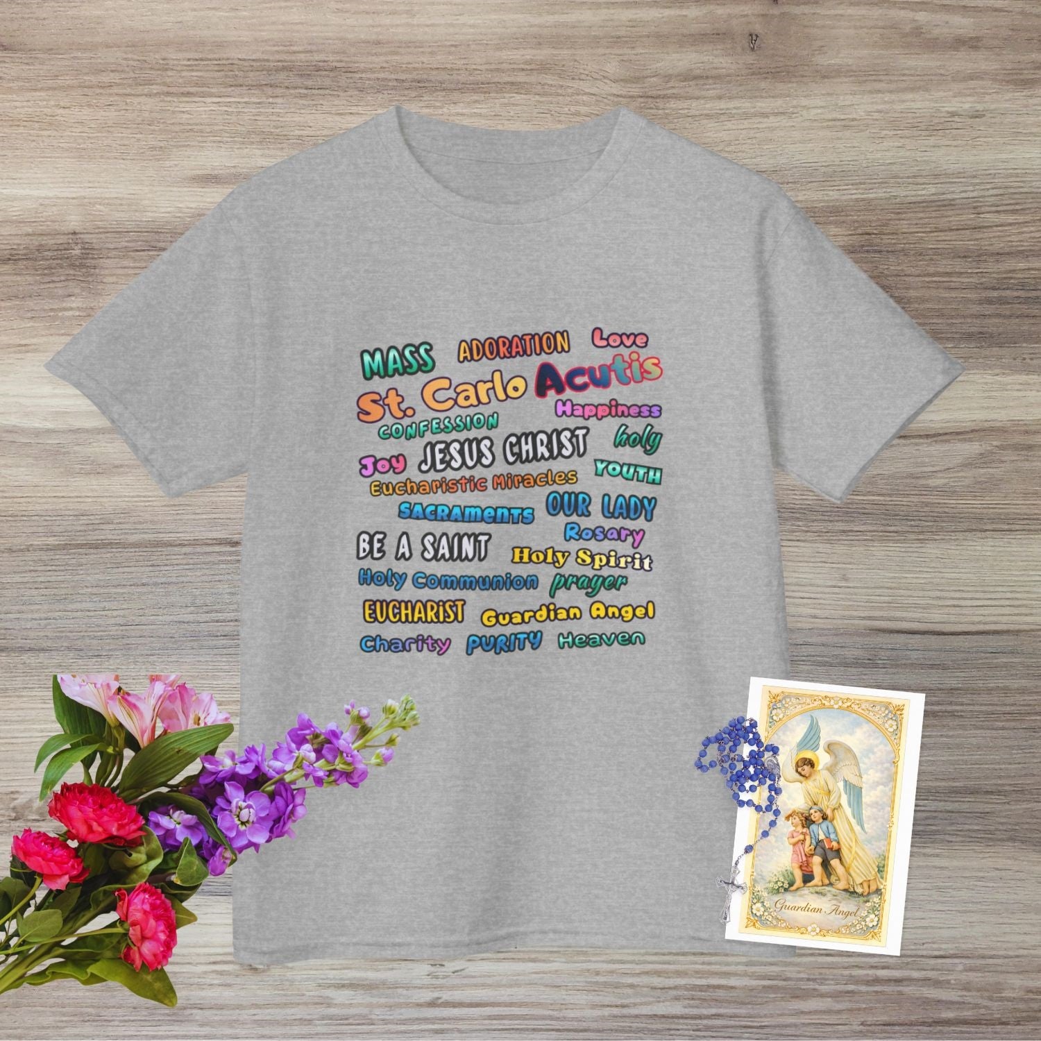 St. Carlo Acutis Inspirational Youth Word Cloud T-Shirt