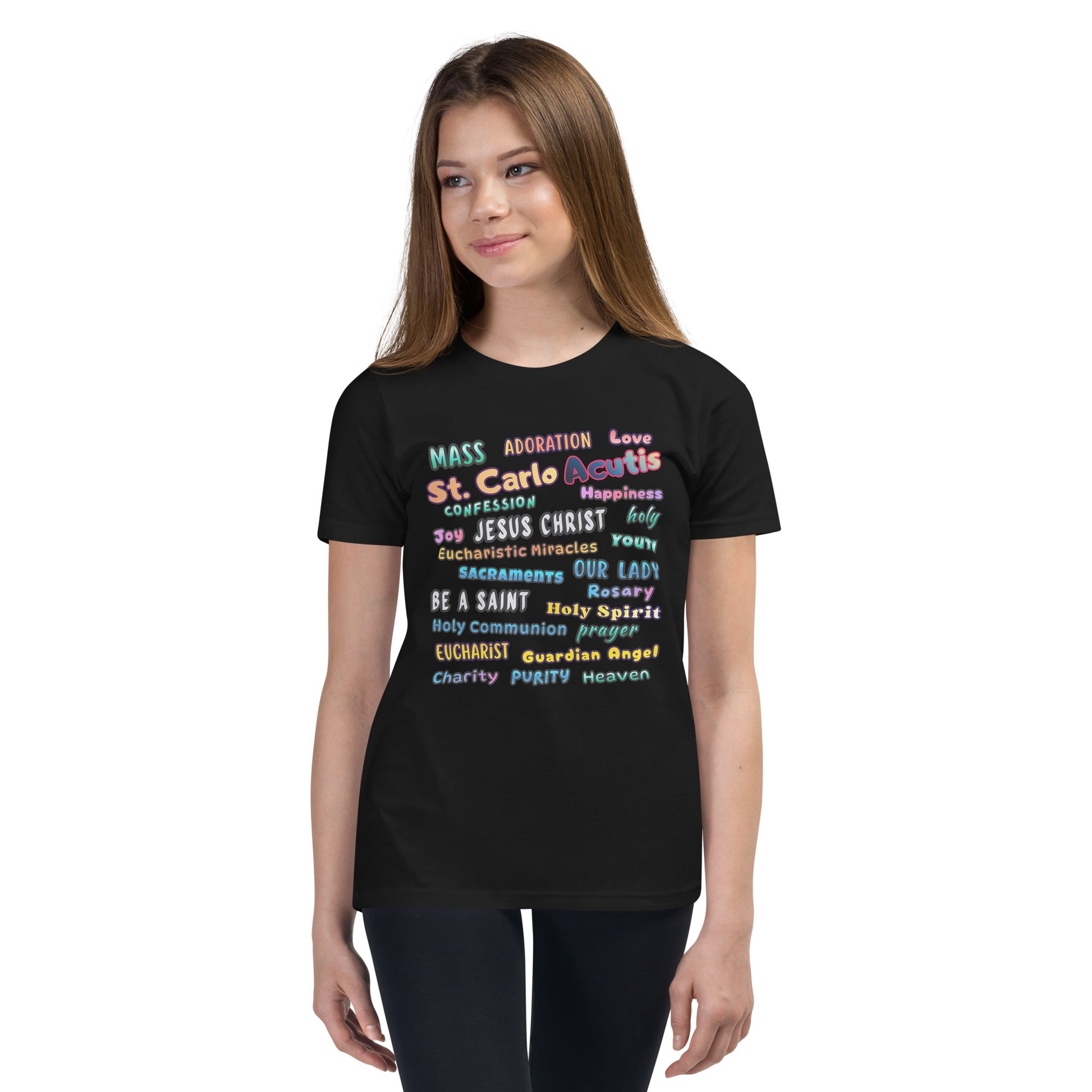 St. Carlo Acutis Inspirational Youth Word Cloud T-Shirt